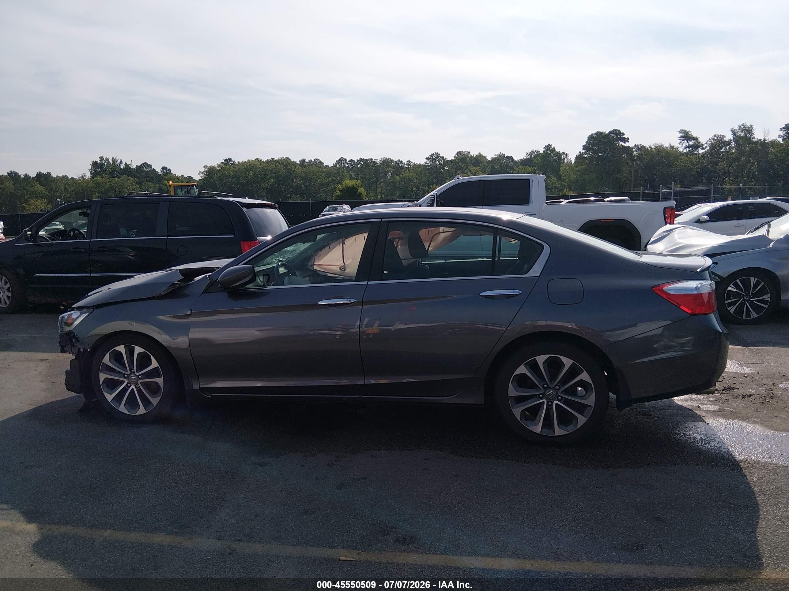 2014 Honda Accord Sport Серый vin: 1HGCR2F57EA135643