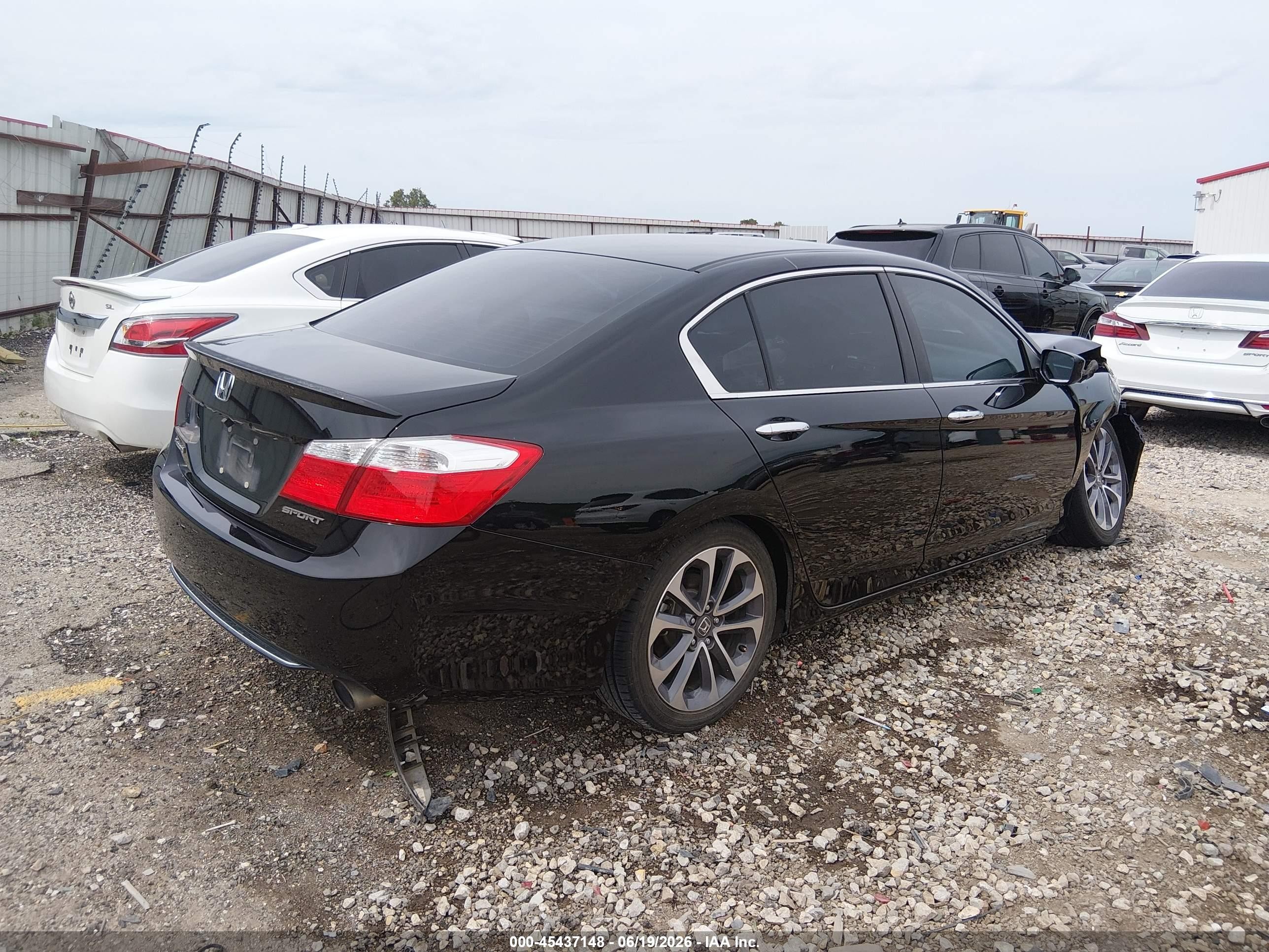 2014 Honda Accord Sport Черный vin: 1HGCR2F57EA225763