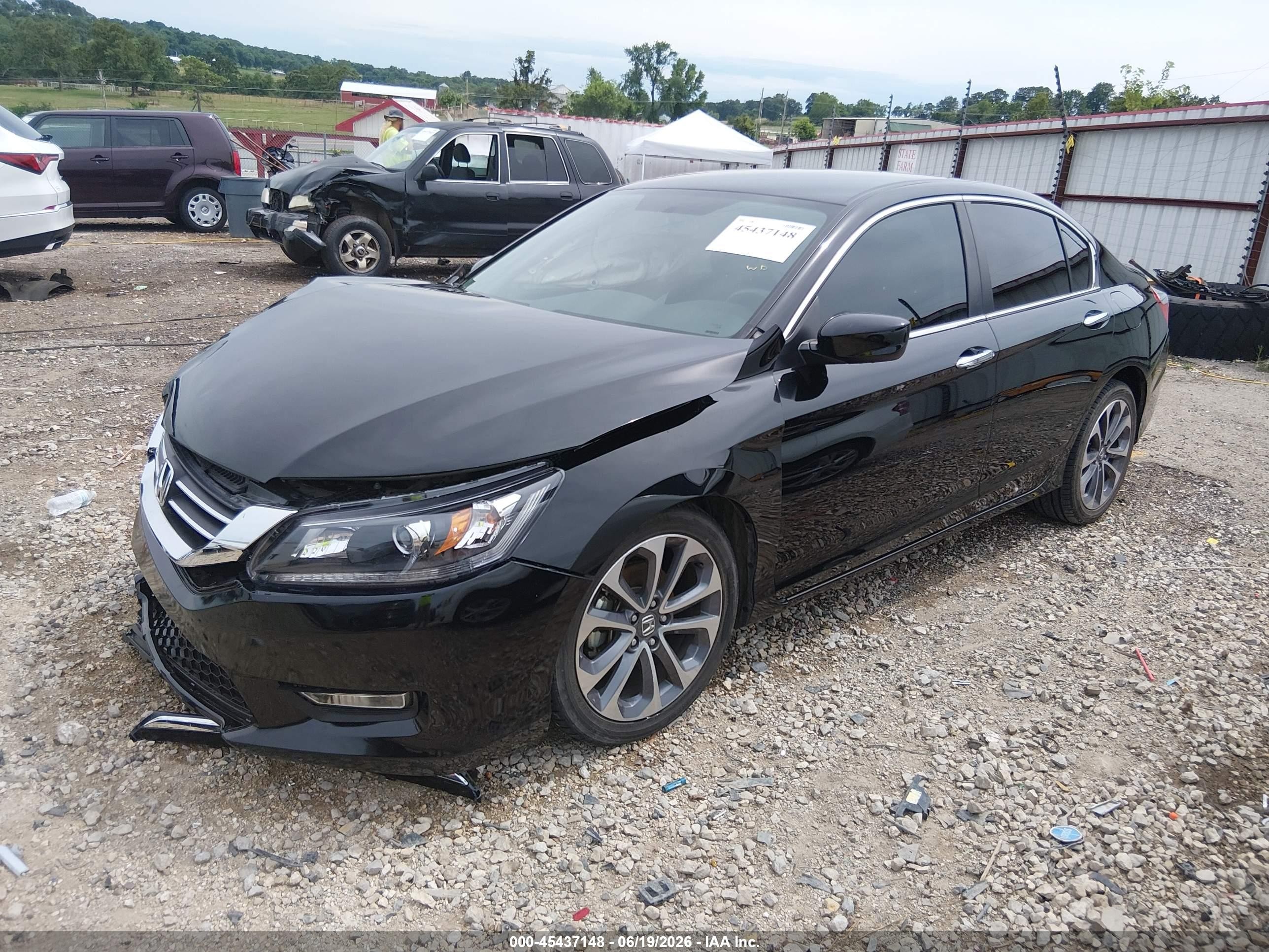 2014 Honda Accord Sport Черный vin: 1HGCR2F57EA225763