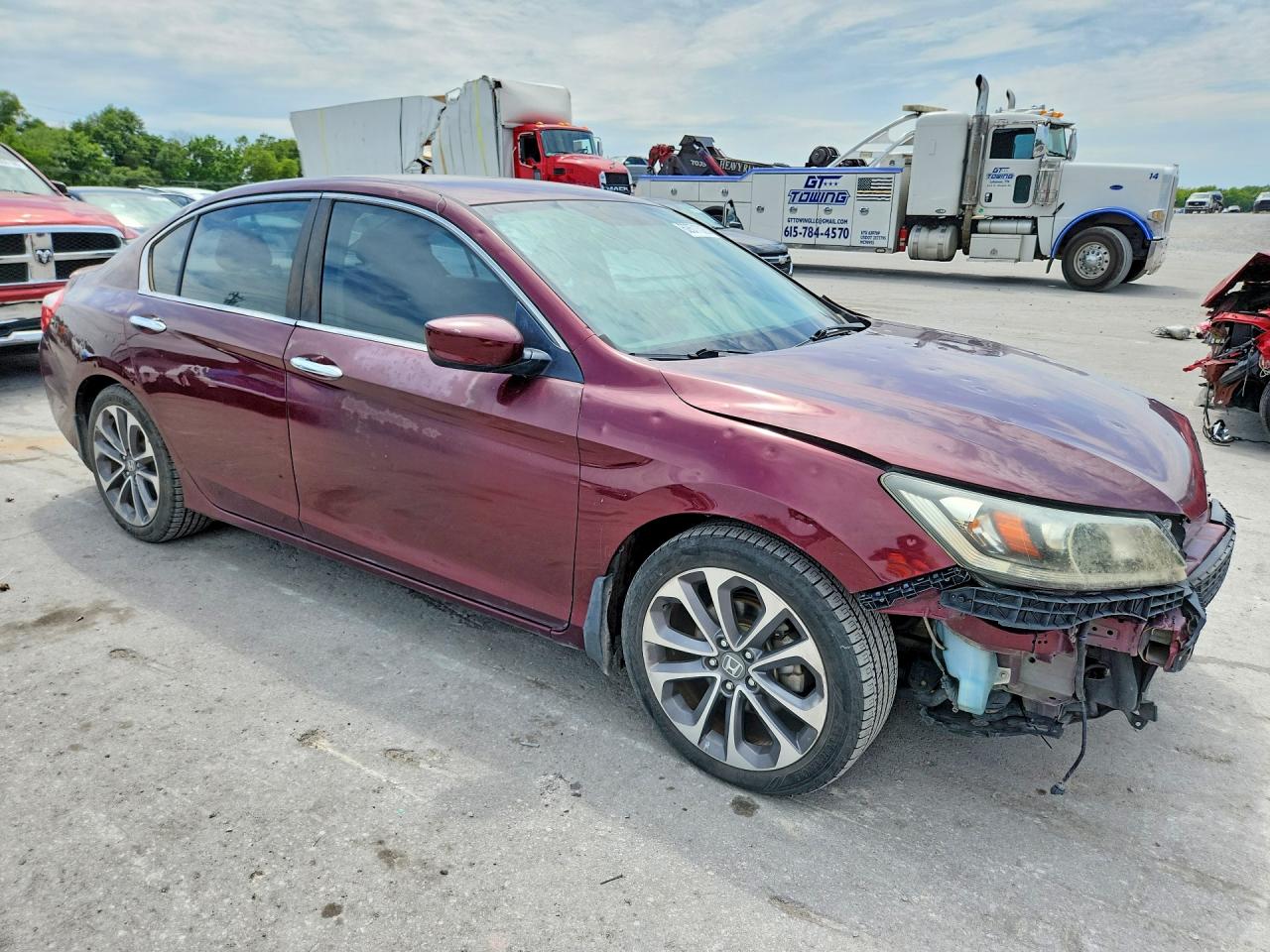 2015 Honda Accord Sport Burgundy vin: 1HGCR2F57FA048908