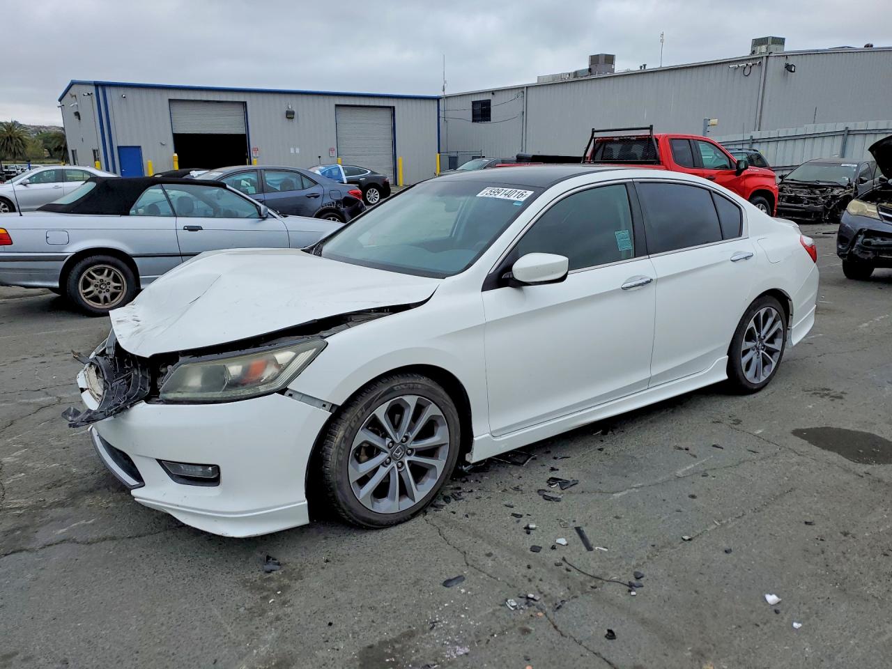2015 Honda Accord Sport White vin: 1HGCR2F57FA071685