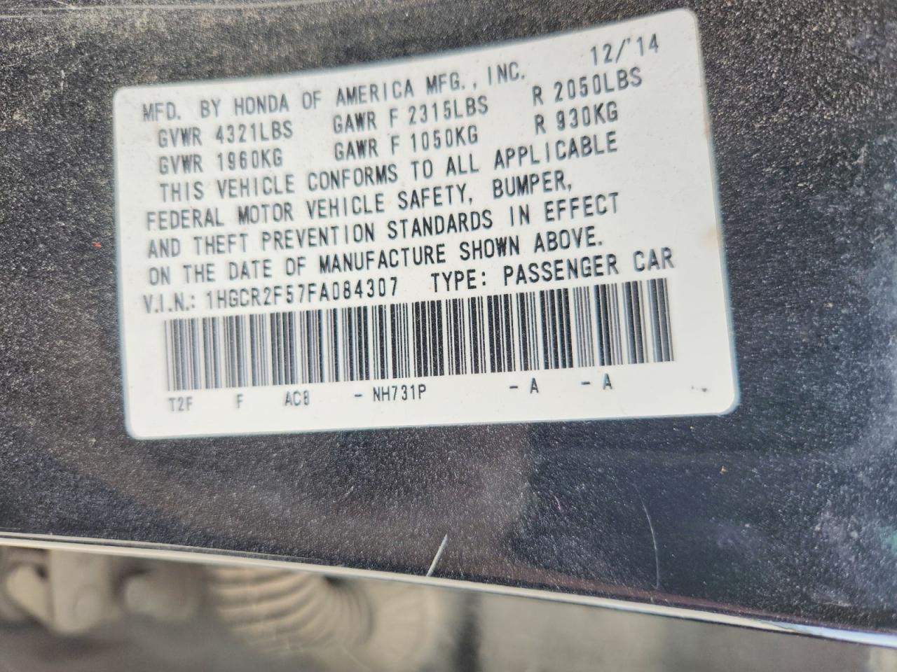 2015 Honda Accord Sport Black vin: 1HGCR2F57FA084307