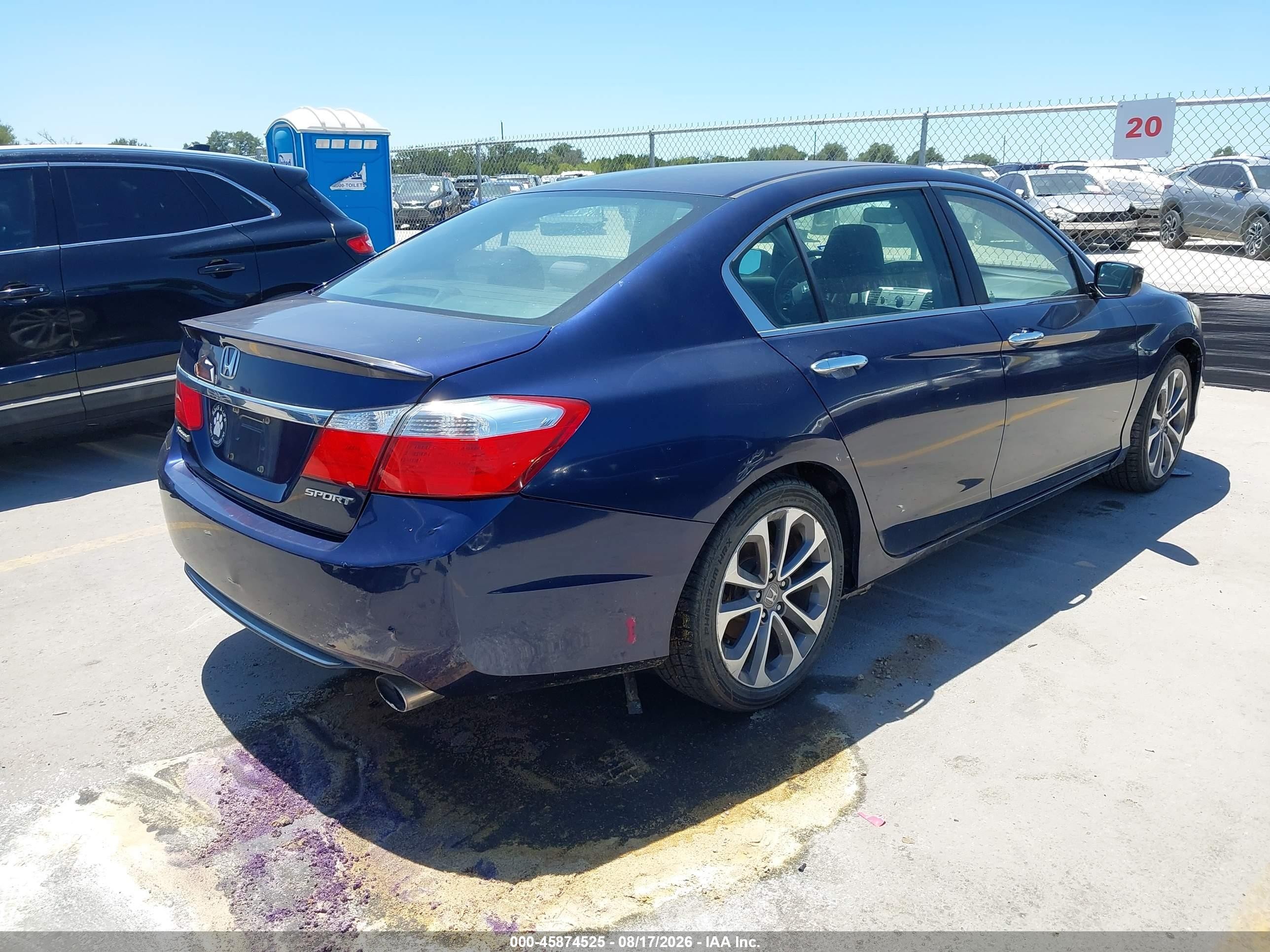 2015 Honda Accord Sport Blue vin: 1HGCR2F57FA134266