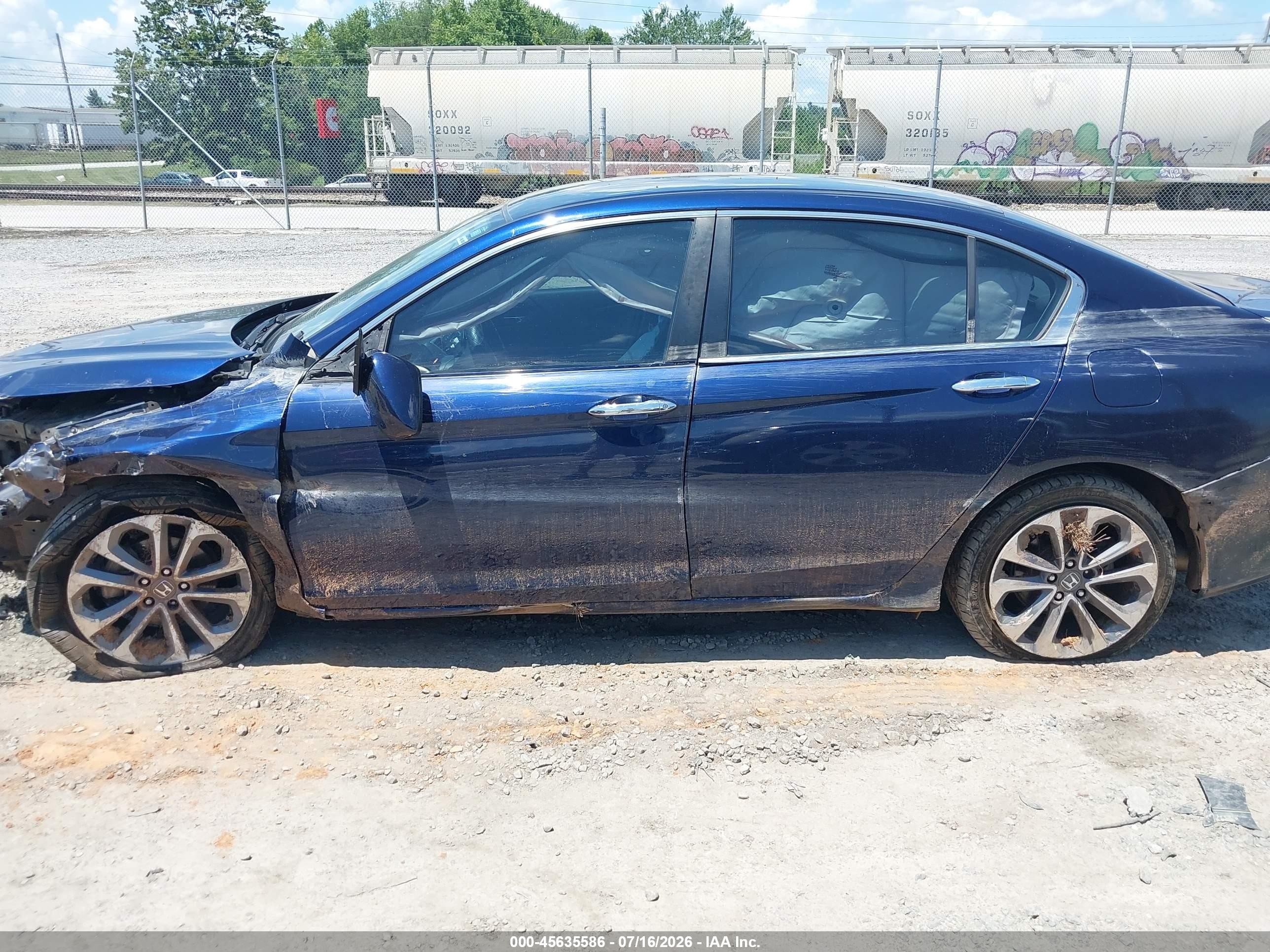 2015 Honda Accord Sport Синий vin: 1HGCR2F57FA273426