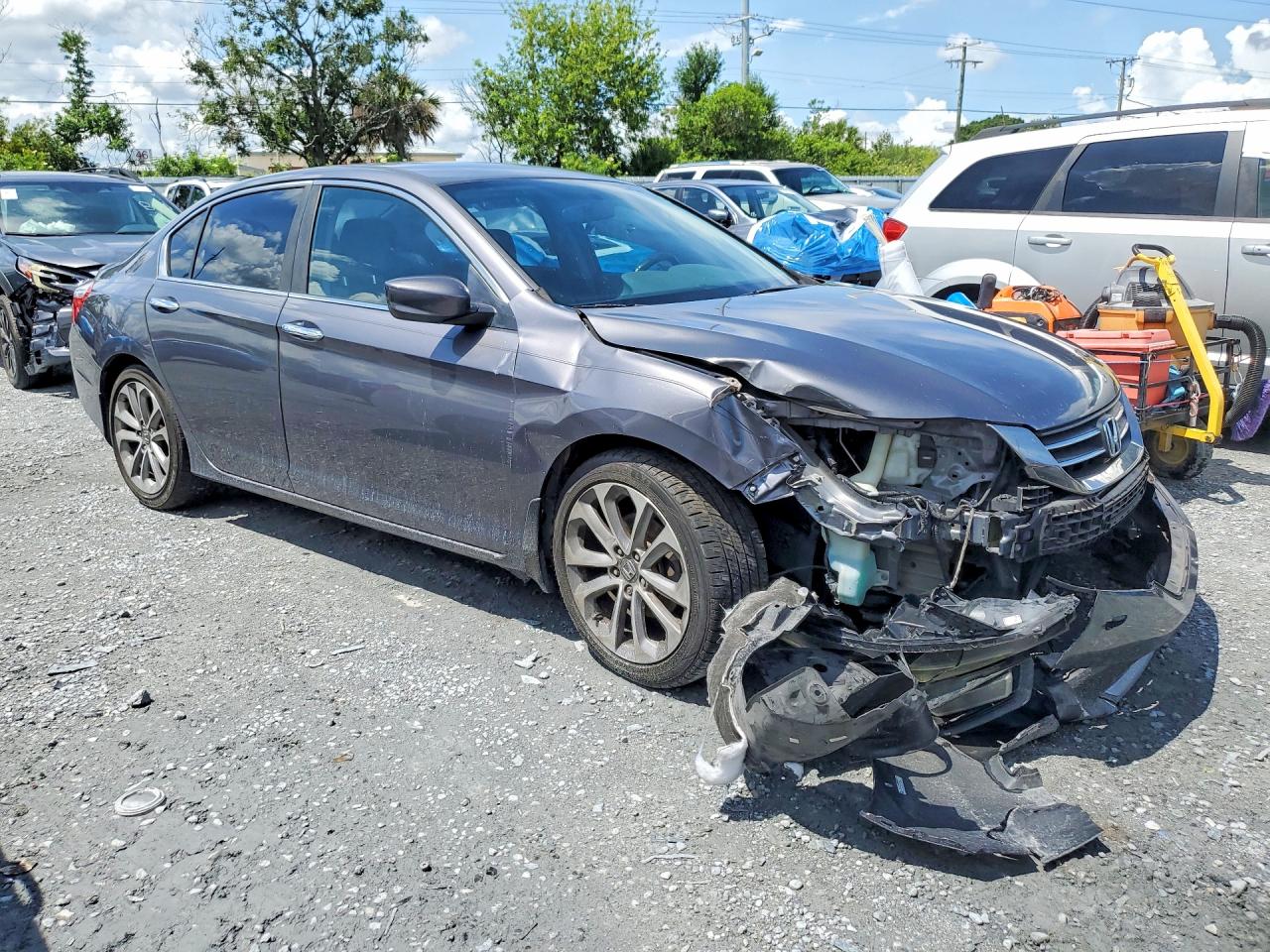 2013 Honda Accord Sport Серый vin: 1HGCR2F58DA004655