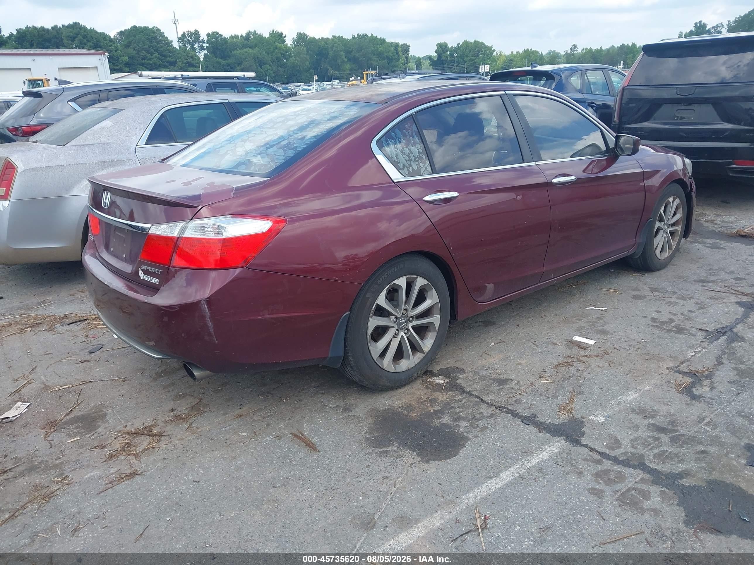2013 Honda Accord Sport Burgundy vin: 1HGCR2F58DA009127