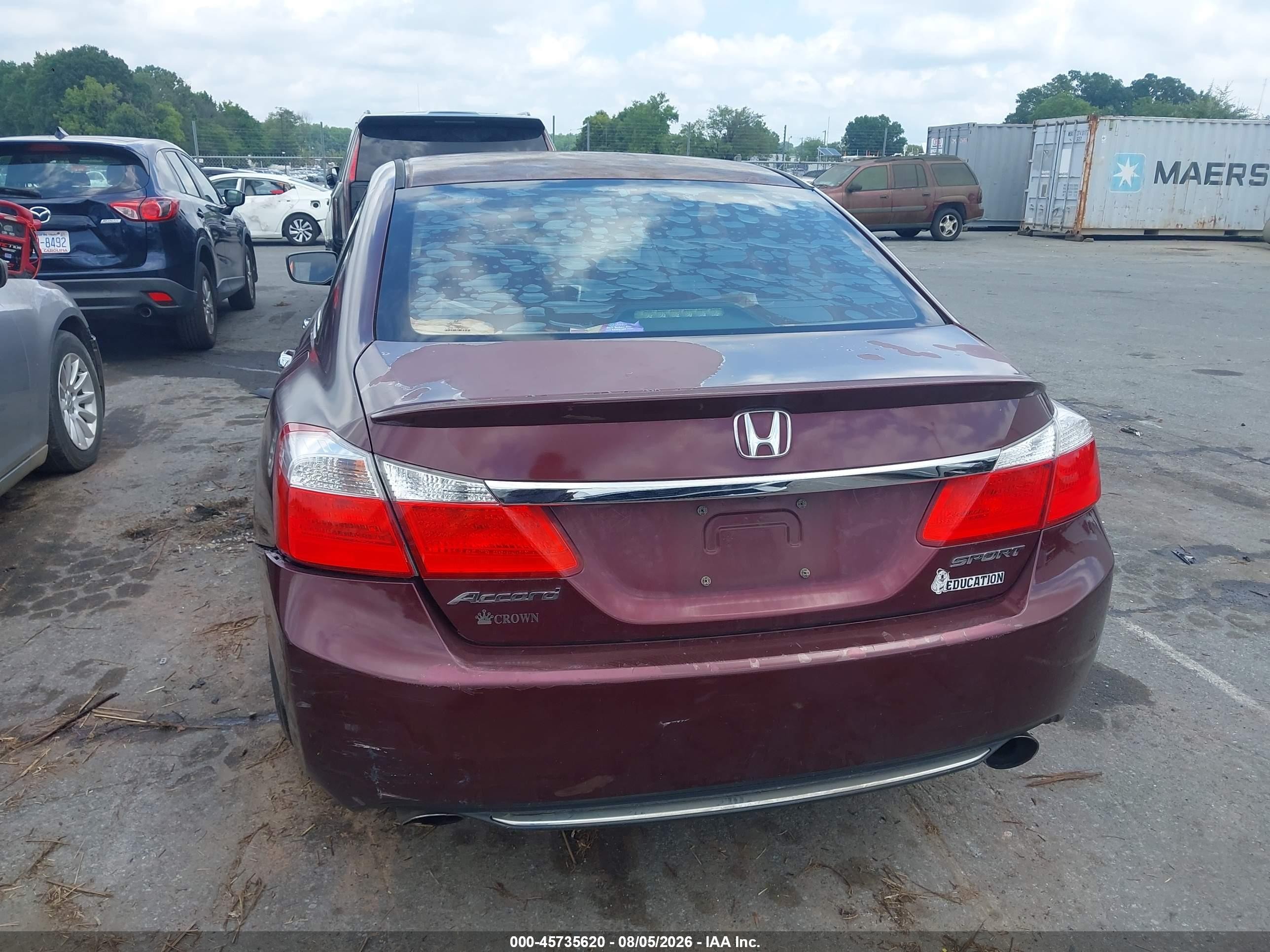 2013 Honda Accord Sport Burgundy vin: 1HGCR2F58DA009127