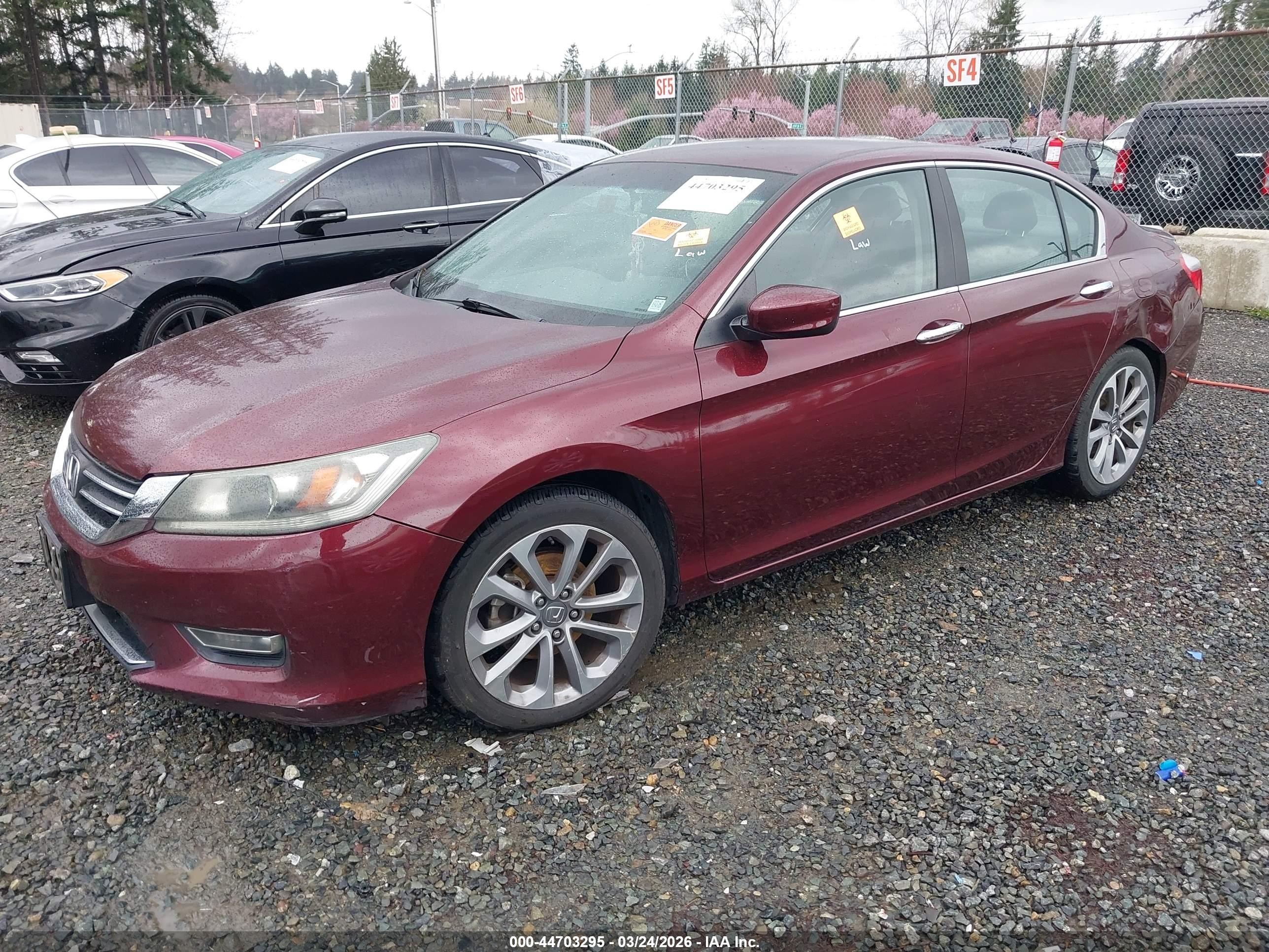 2013 Honda Accord Sport Burgundy vin: 1HGCR2F58DA043293