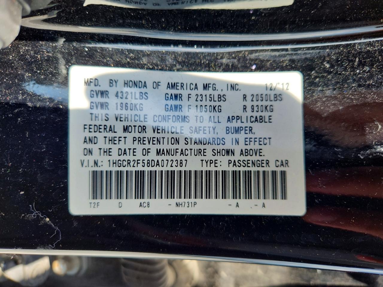 2013 Honda Accord Sport Black vin: 1HGCR2F58DA072387