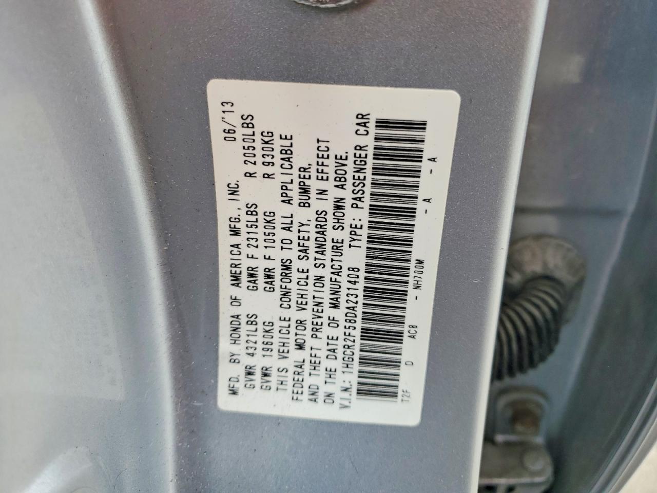 2013 Honda Accord Sport Silver vin: 1HGCR2F58DA231408