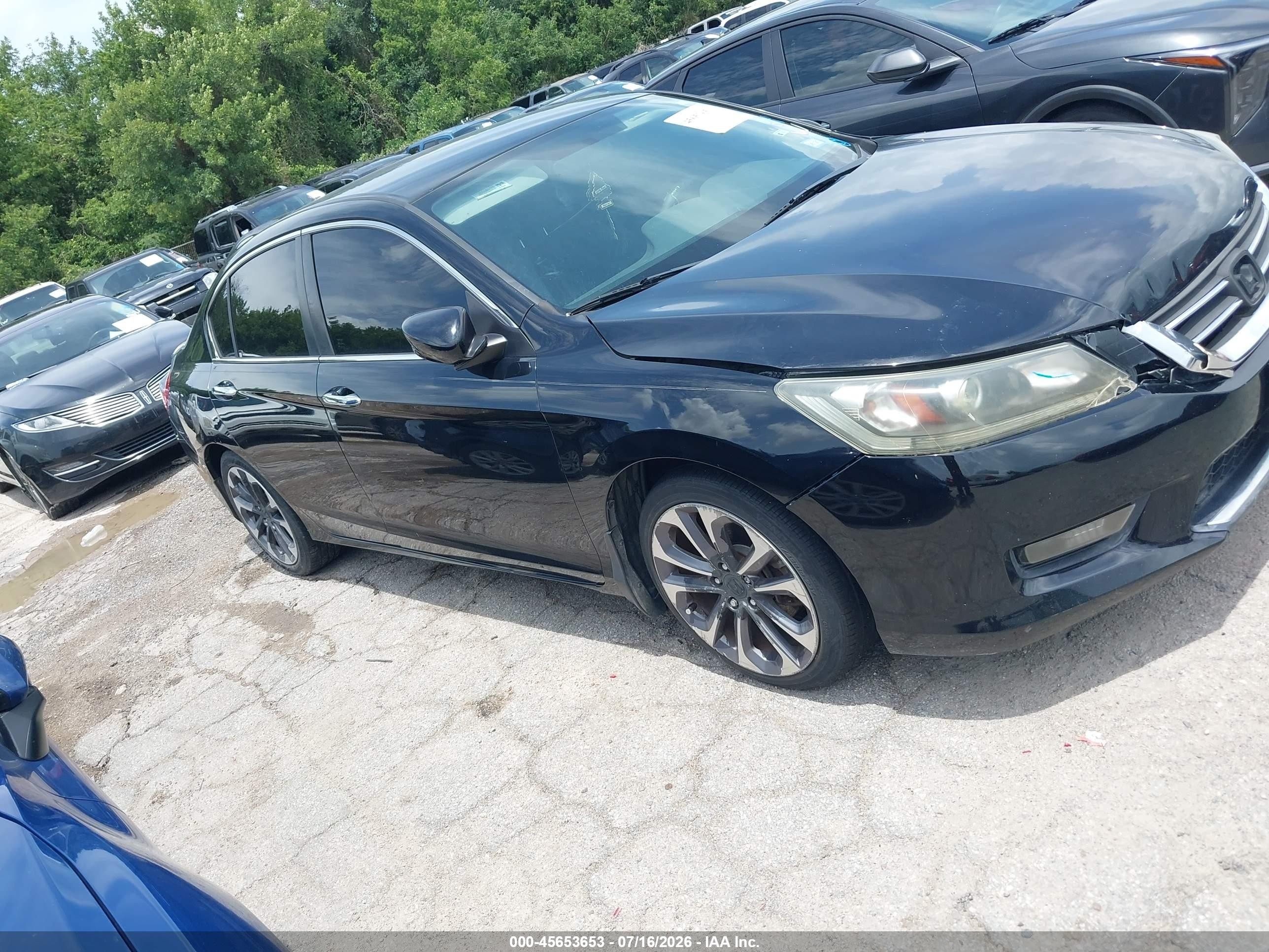 2014 Honda Accord Sport Черный vin: 1HGCR2F58EA073119