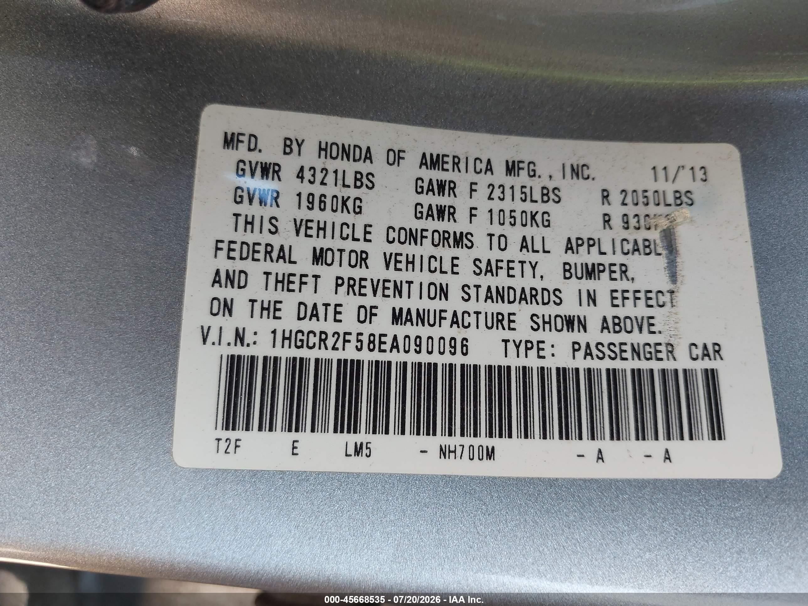 2014 Honda Accord Sport Silver vin: 1HGCR2F58EA090096