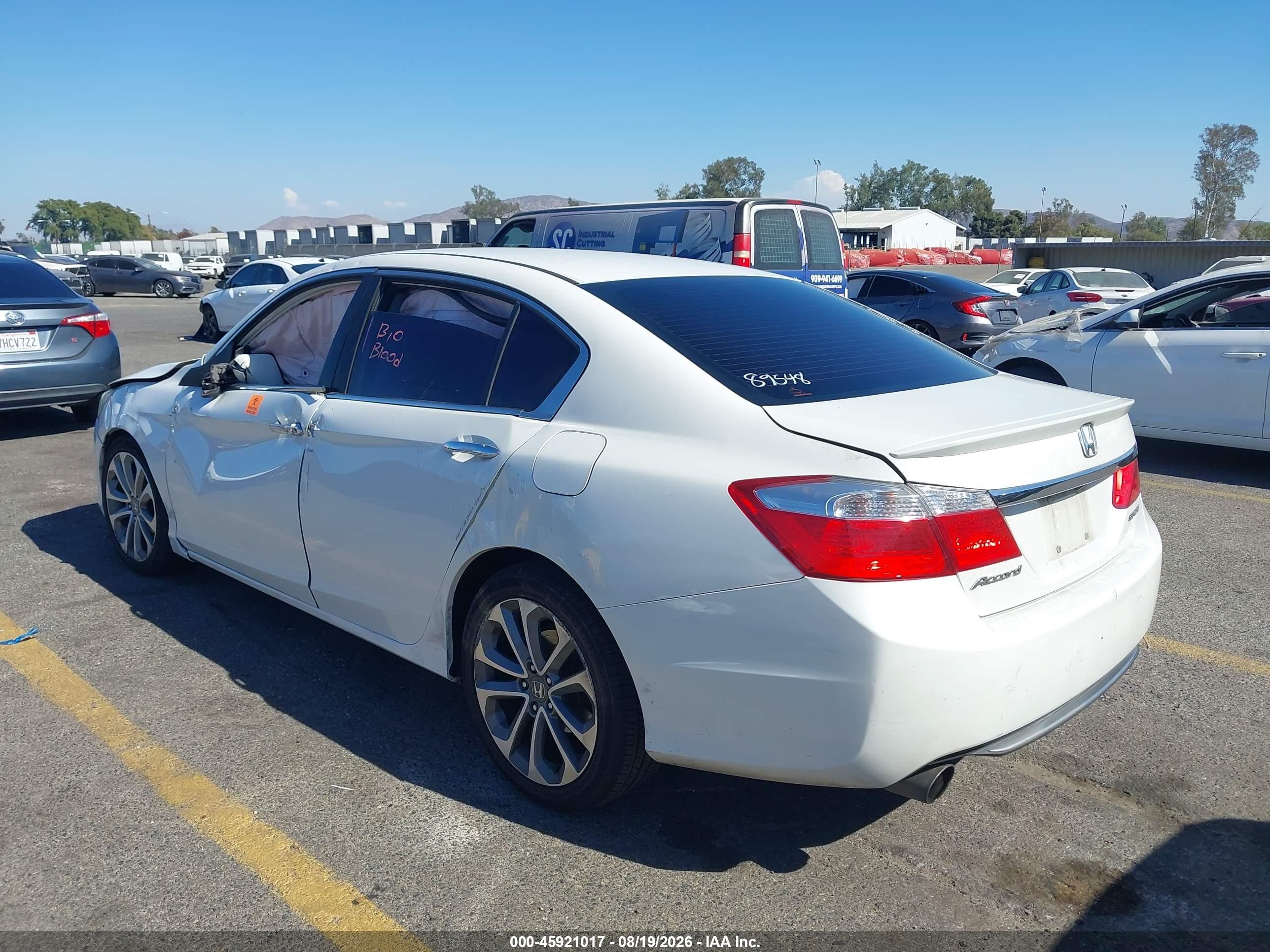 2015 Honda Accord Sport White vin: 1HGCR2F58FA041630