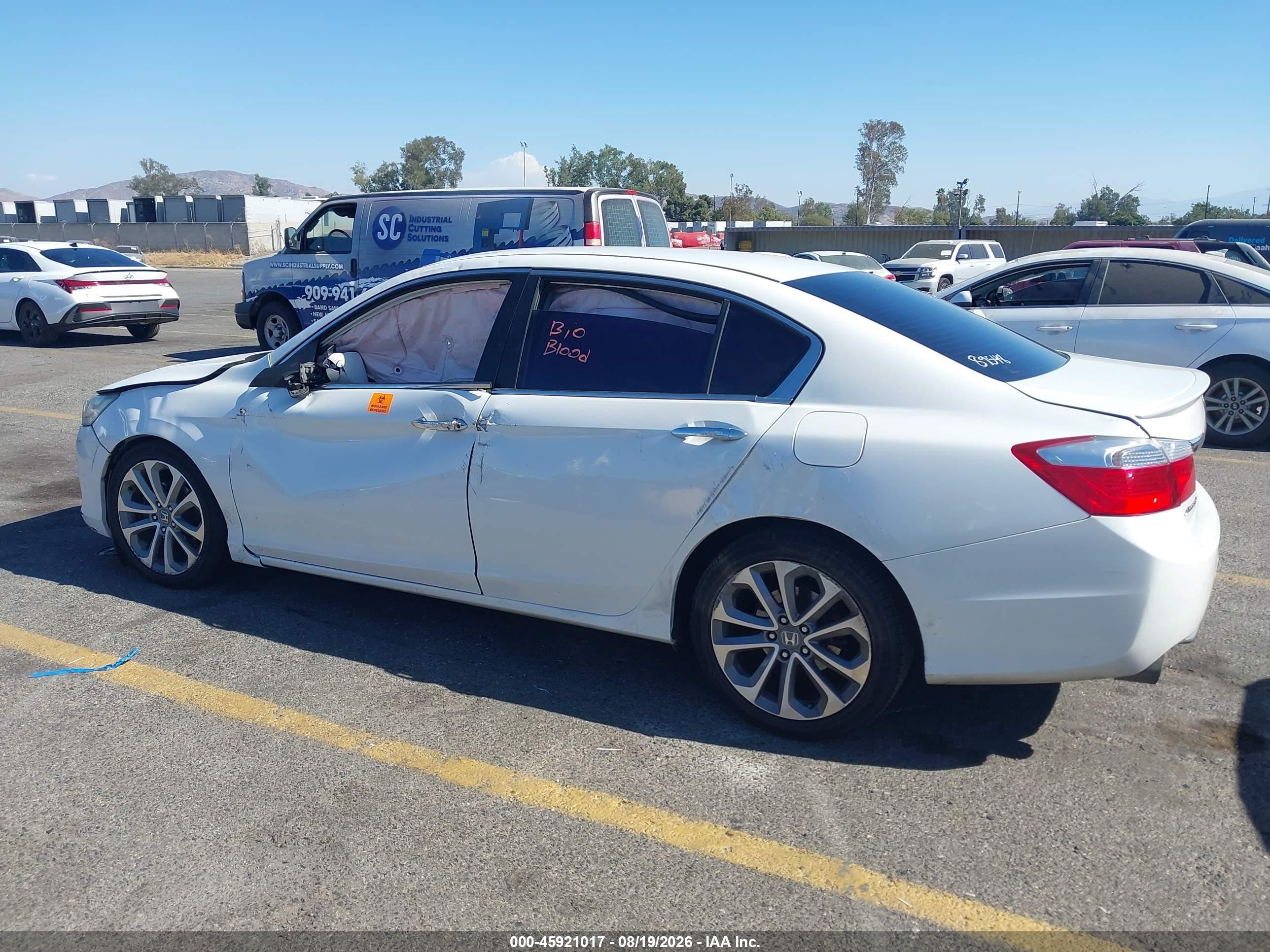 2015 Honda Accord Sport White vin: 1HGCR2F58FA041630