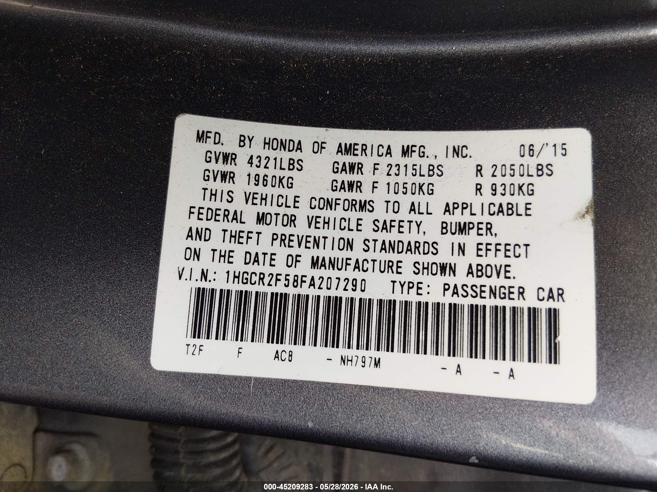 2015 Honda Accord Sport Black vin: 1HGCR2F58FA207290