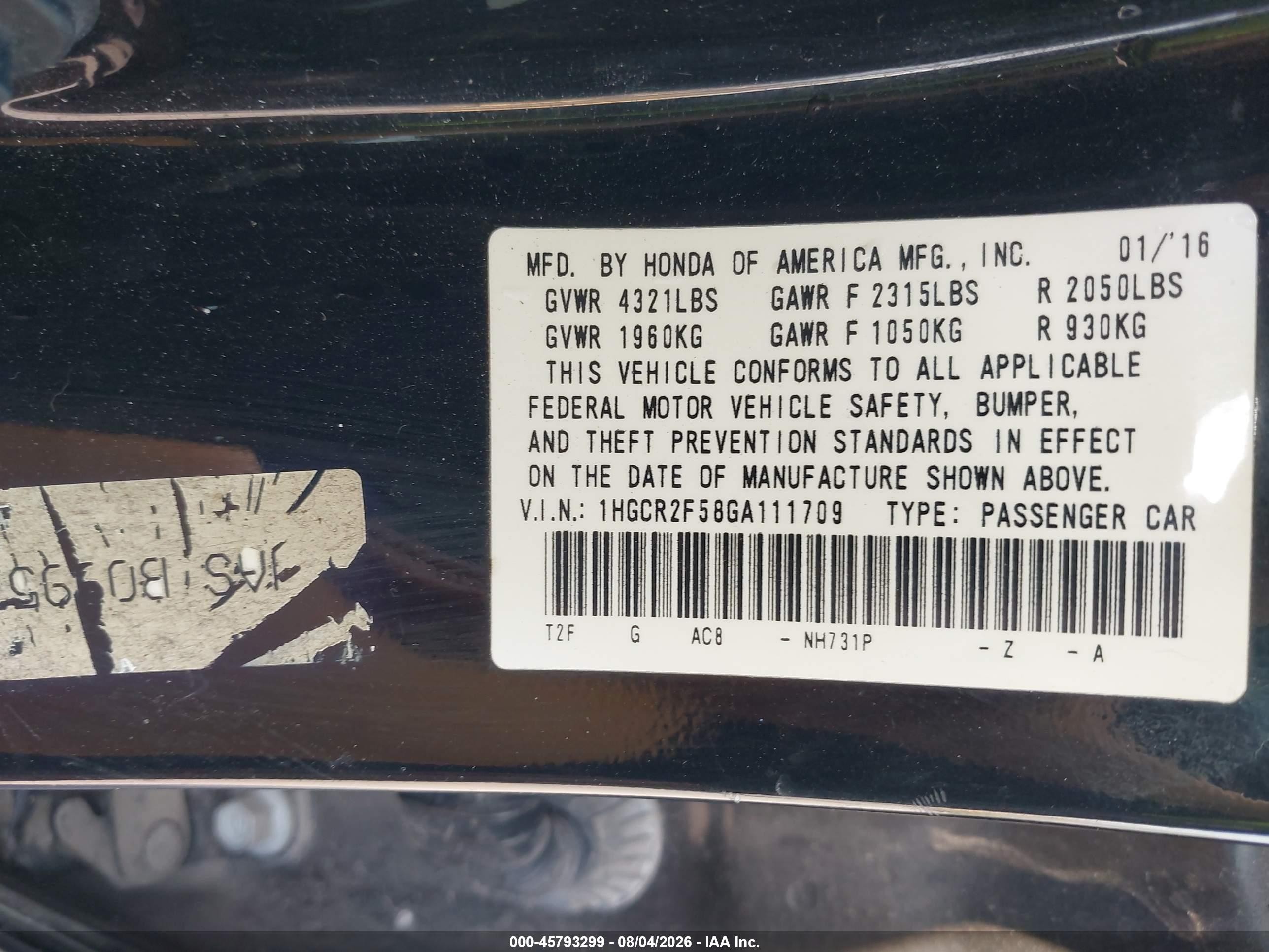 2016 Honda Accord Sport Black vin: 1HGCR2F58GA111709