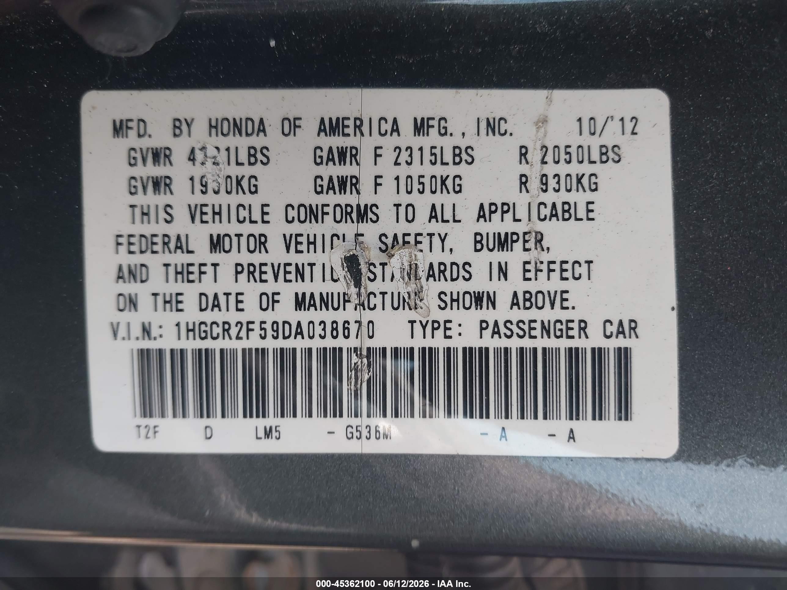 2013 Honda Accord Sport Silver vin: 1HGCR2F59DA038670
