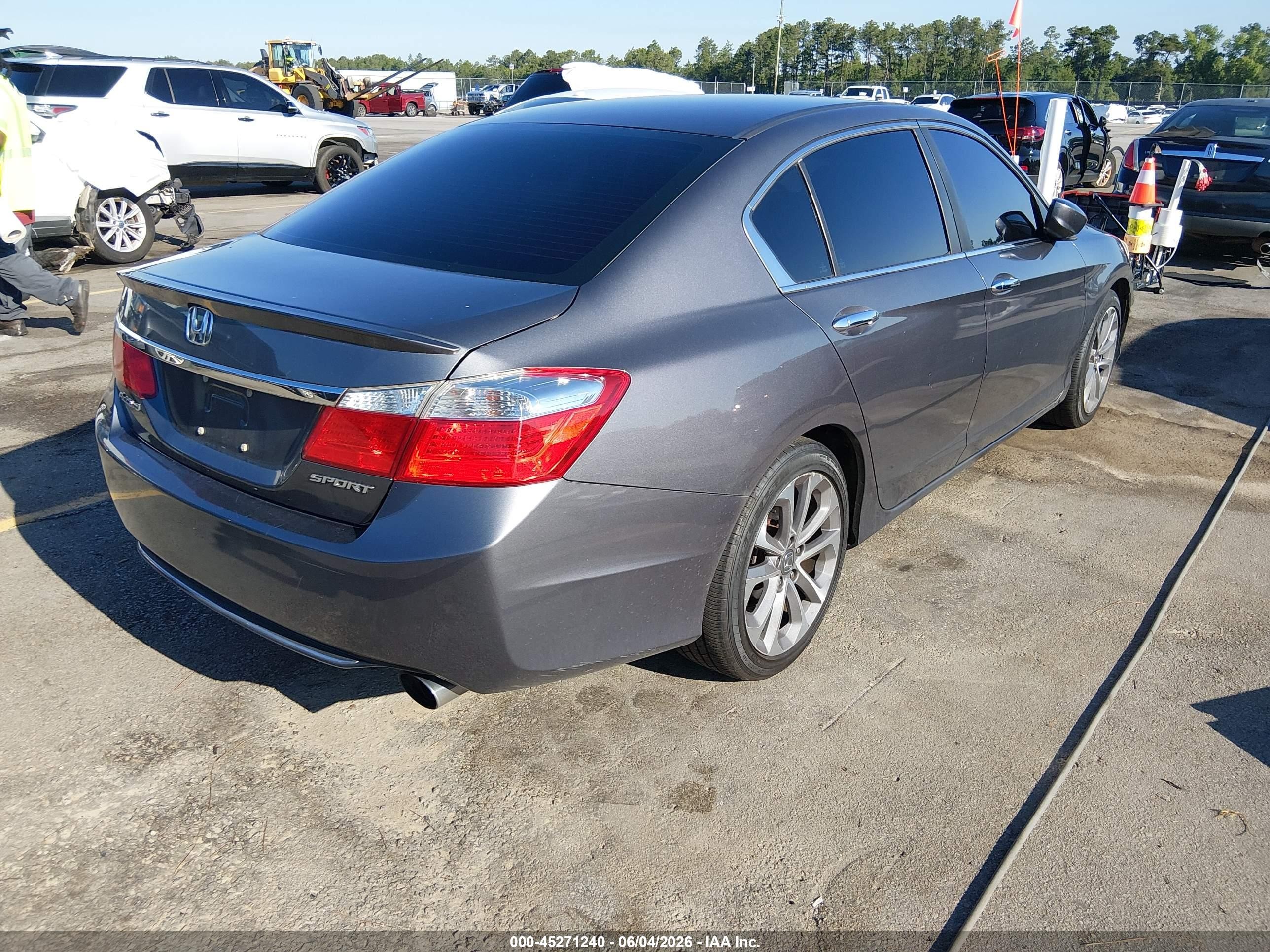 2013 Honda Accord Sport Серый vin: 1HGCR2F59DA146514