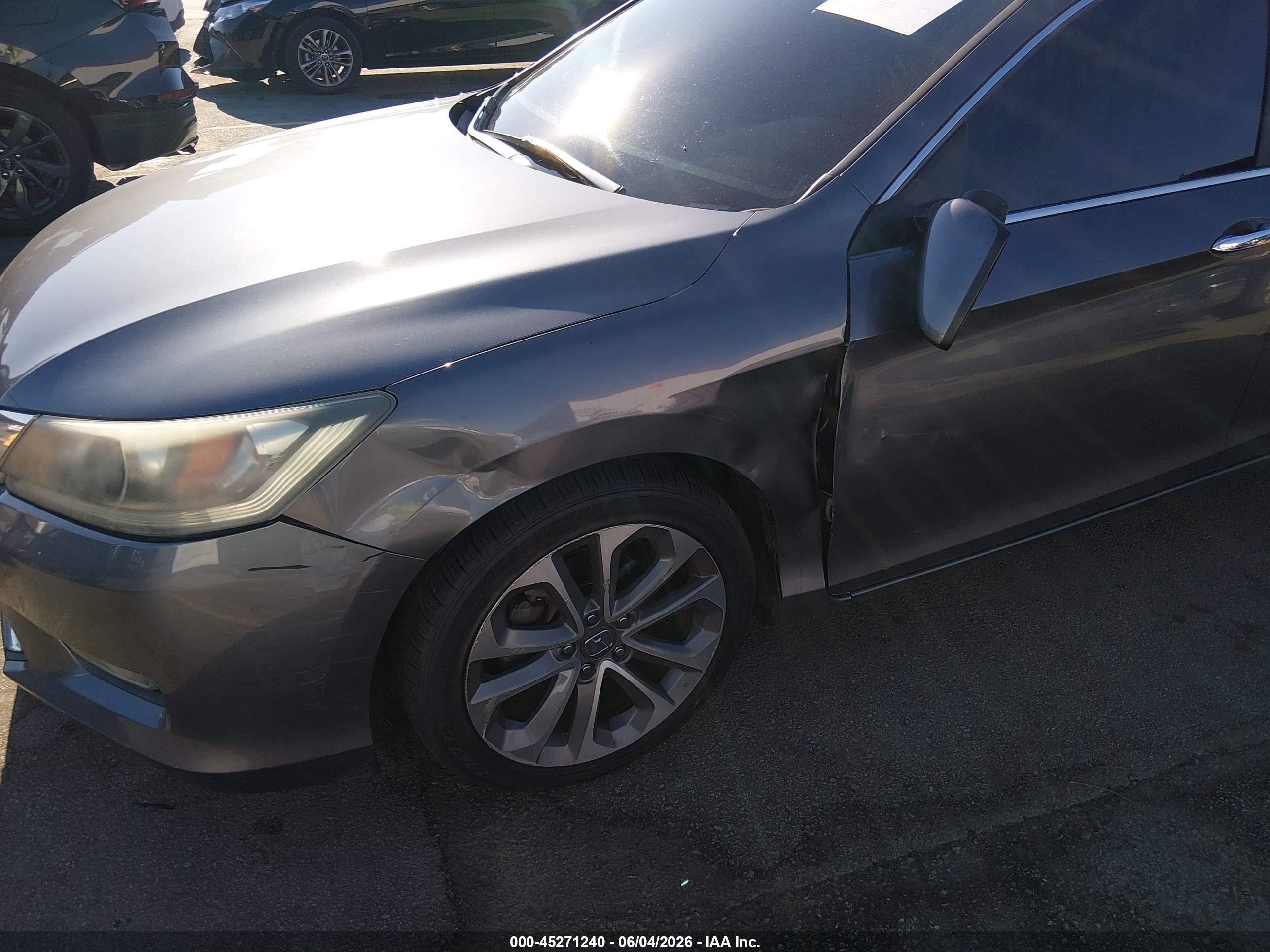 2013 Honda Accord Sport Серый vin: 1HGCR2F59DA146514