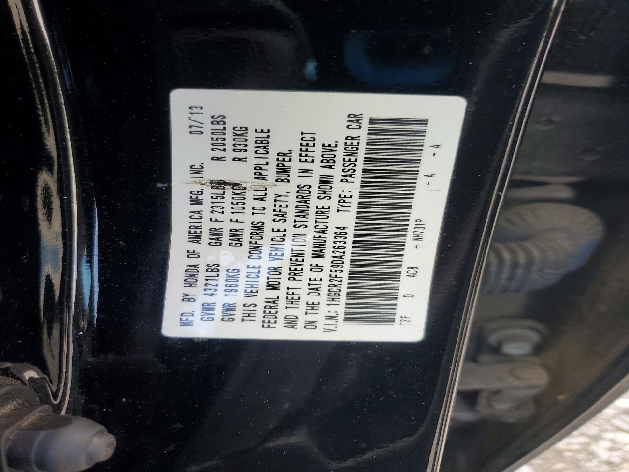 2013 Honda Accord Sport Черный vin: 1HGCR2F59DA263364