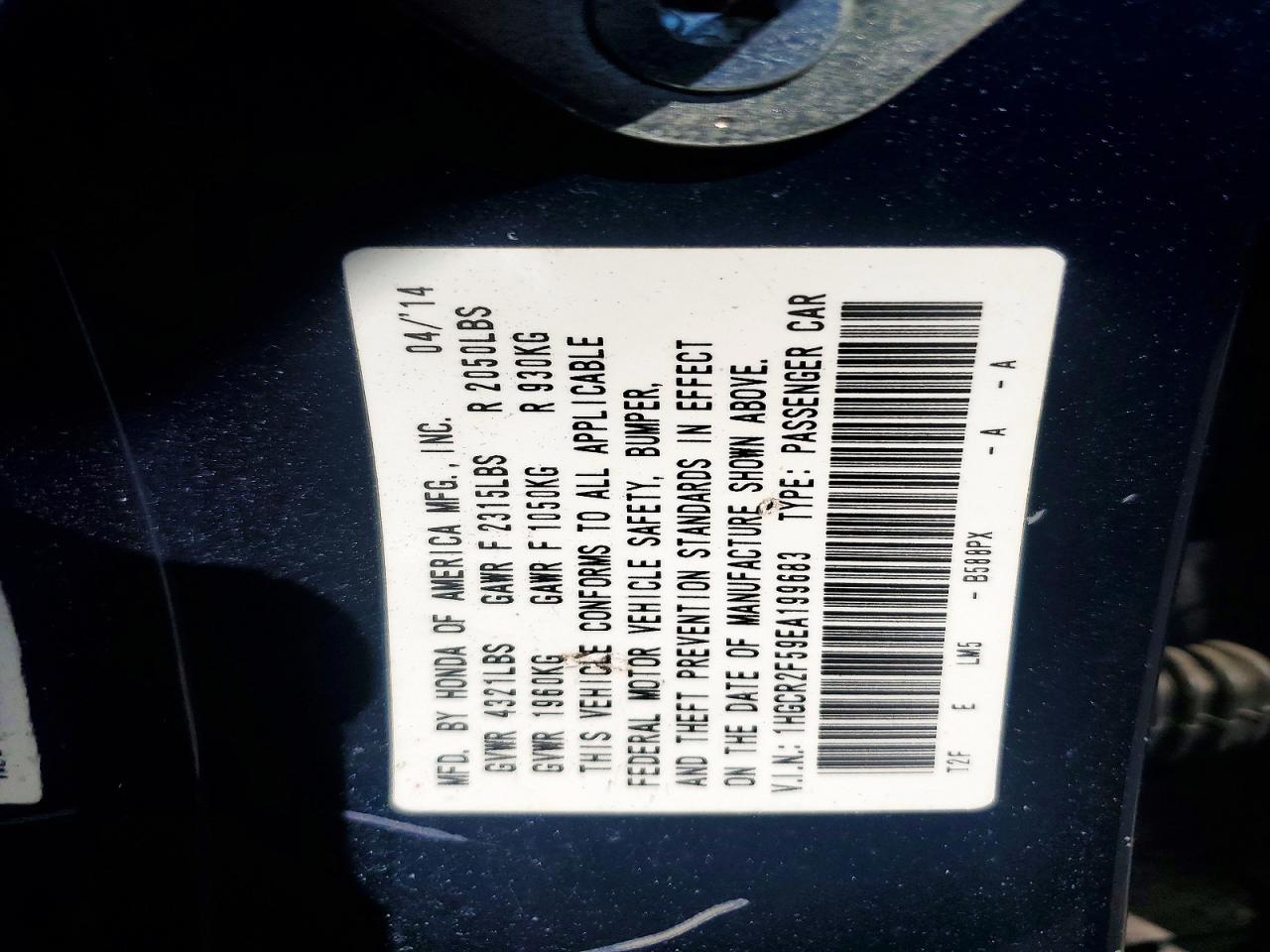 2014 Honda Accord Sport Blue vin: 1HGCR2F59EA199683