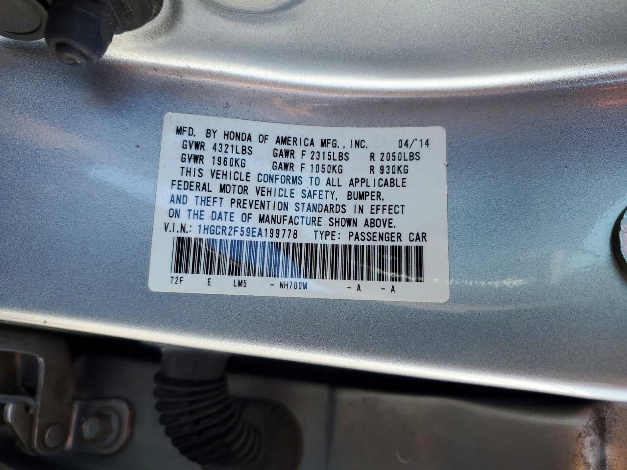 2014 Honda Accord Sport Silver vin: 1HGCR2F59EA199778