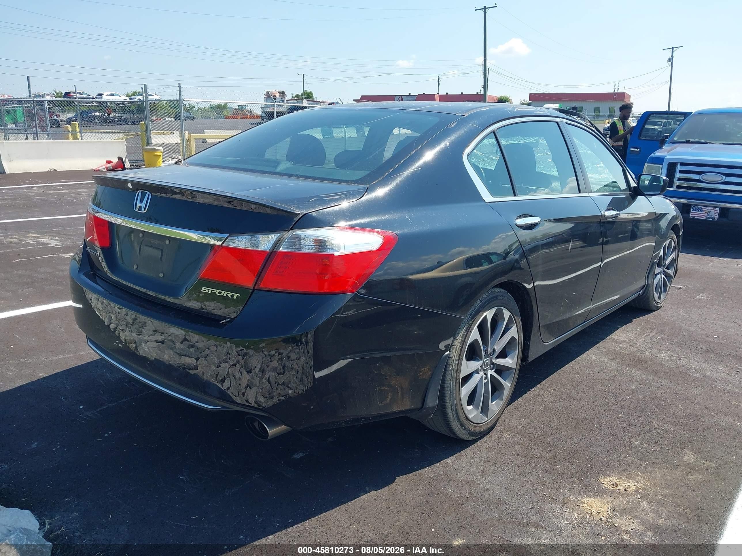 2015 Honda Accord Sport Черный vin: 1HGCR2F59FA001346