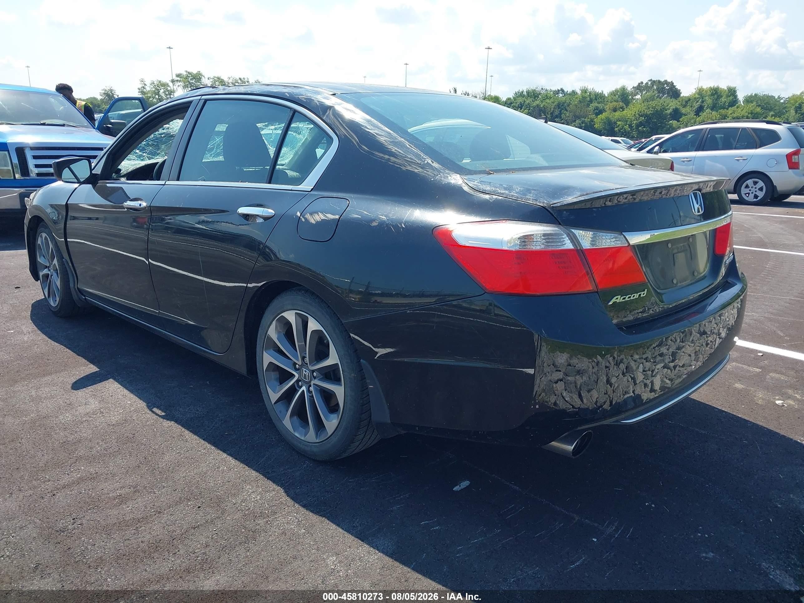 2015 Honda Accord Sport Черный vin: 1HGCR2F59FA001346