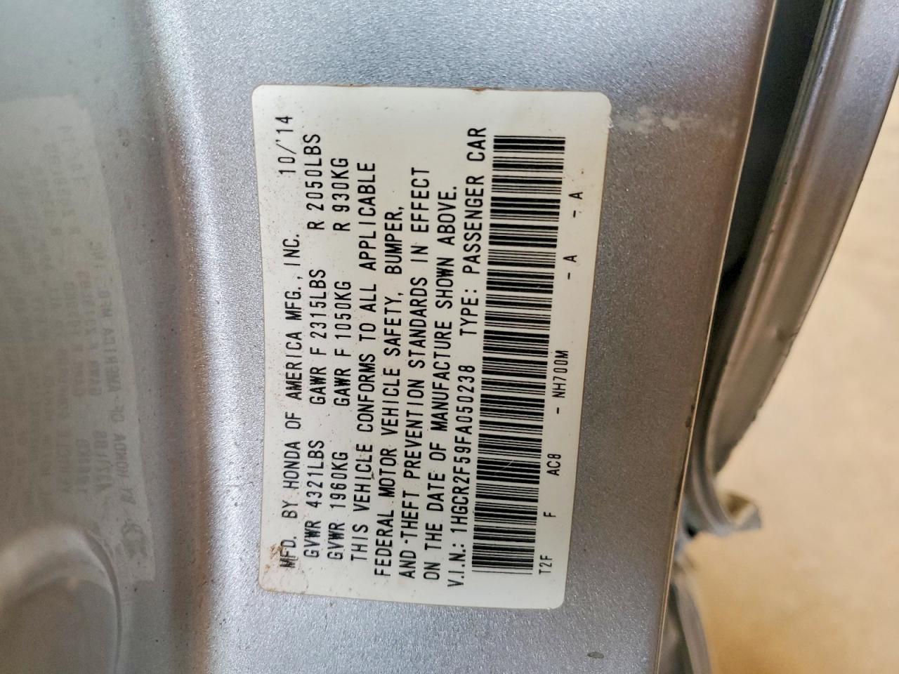 2015 Honda Accord Sport Silver vin: 1HGCR2F59FA050238