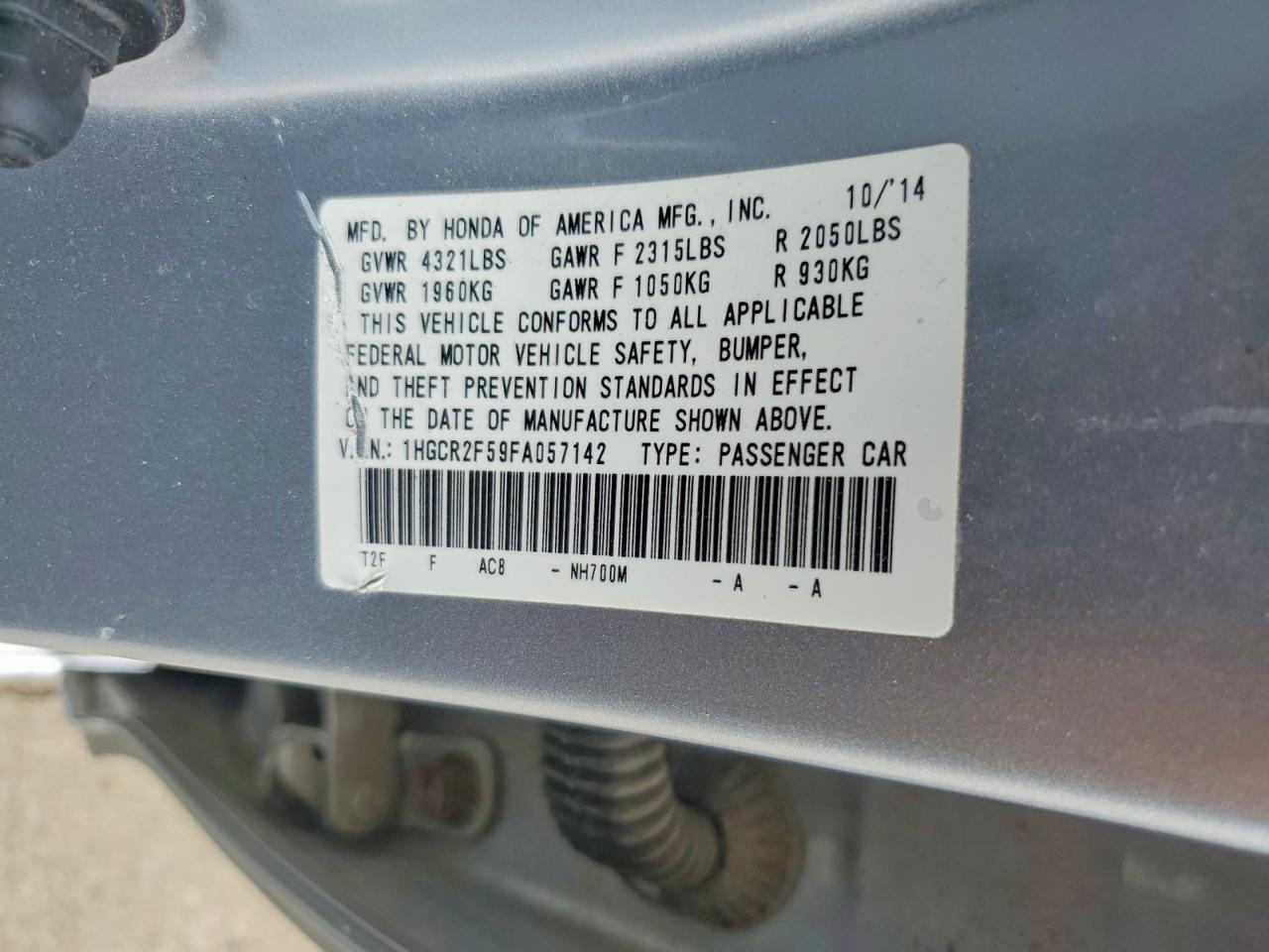 2015 Honda Accord Sport Silver vin: 1HGCR2F59FA057142