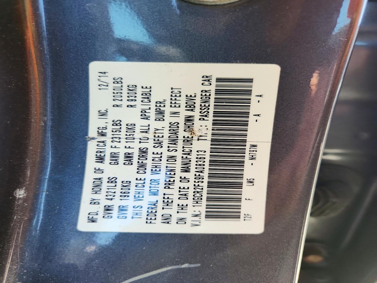 2015 Honda Accord Sport Gray vin: 1HGCR2F59FA083613