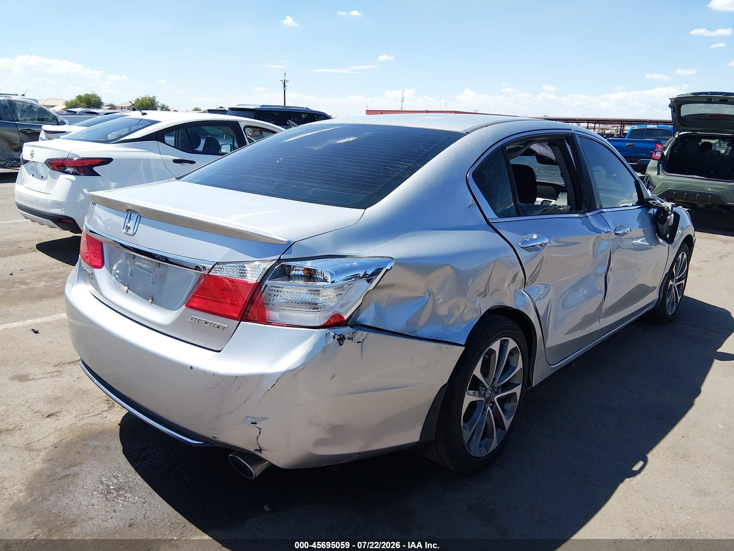 2015 Honda Accord Sport Gray vin: 1HGCR2F59FA123639