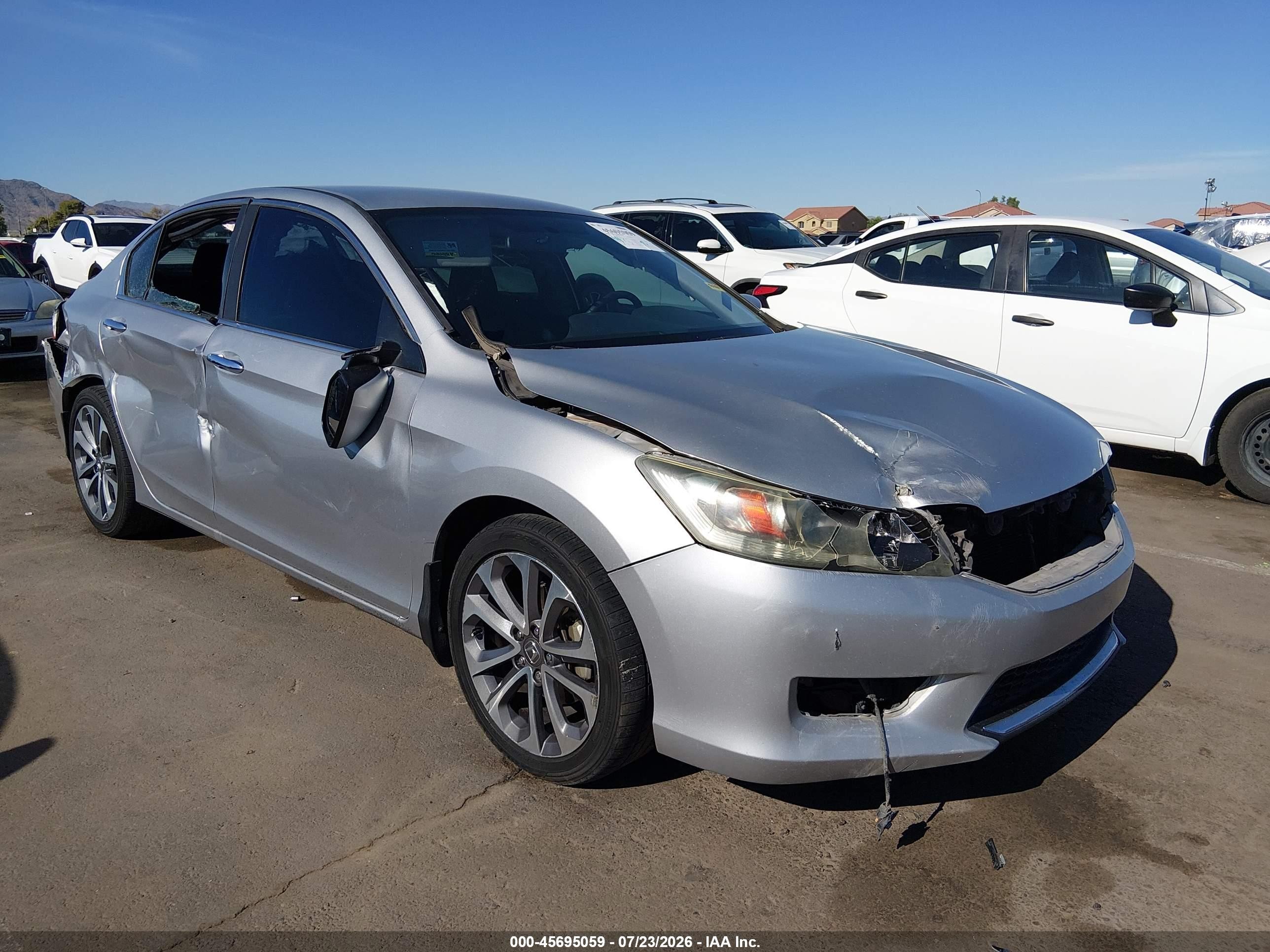 2015 Honda Accord Sport Серый vin: 1HGCR2F59FA123639