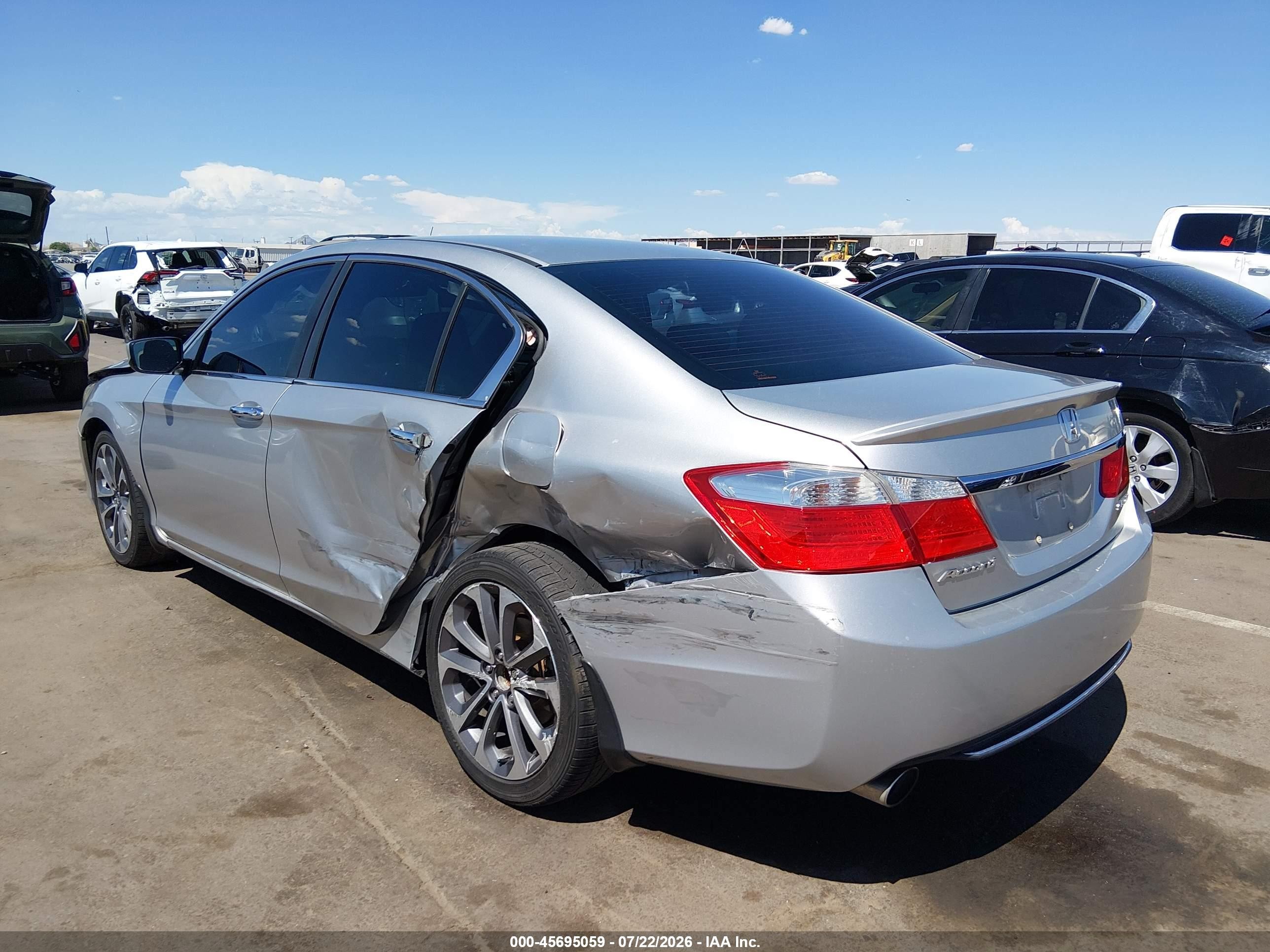2015 Honda Accord Sport Gray vin: 1HGCR2F59FA123639
