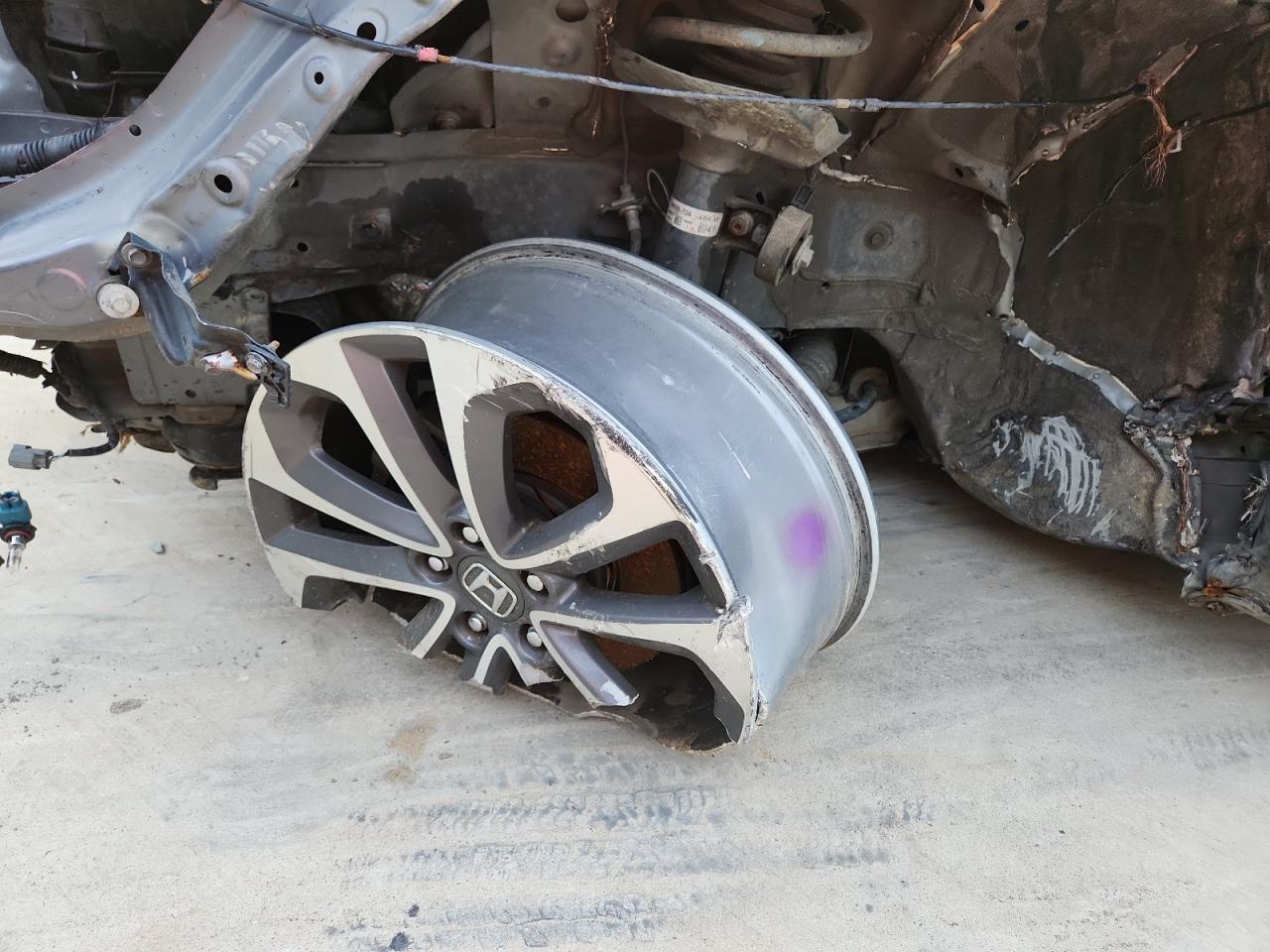 2015 Honda Accord Sport Silver vin: 1HGCR2F59FA140831 Damage: Left Front Wheel, Broken, Replacement Required