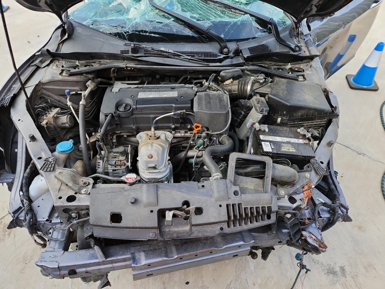 2015 Honda Accord Sport Silver vin: 1HGCR2F59FA140831 Damage: Left Front Rail, Kinked, > 12 Inches