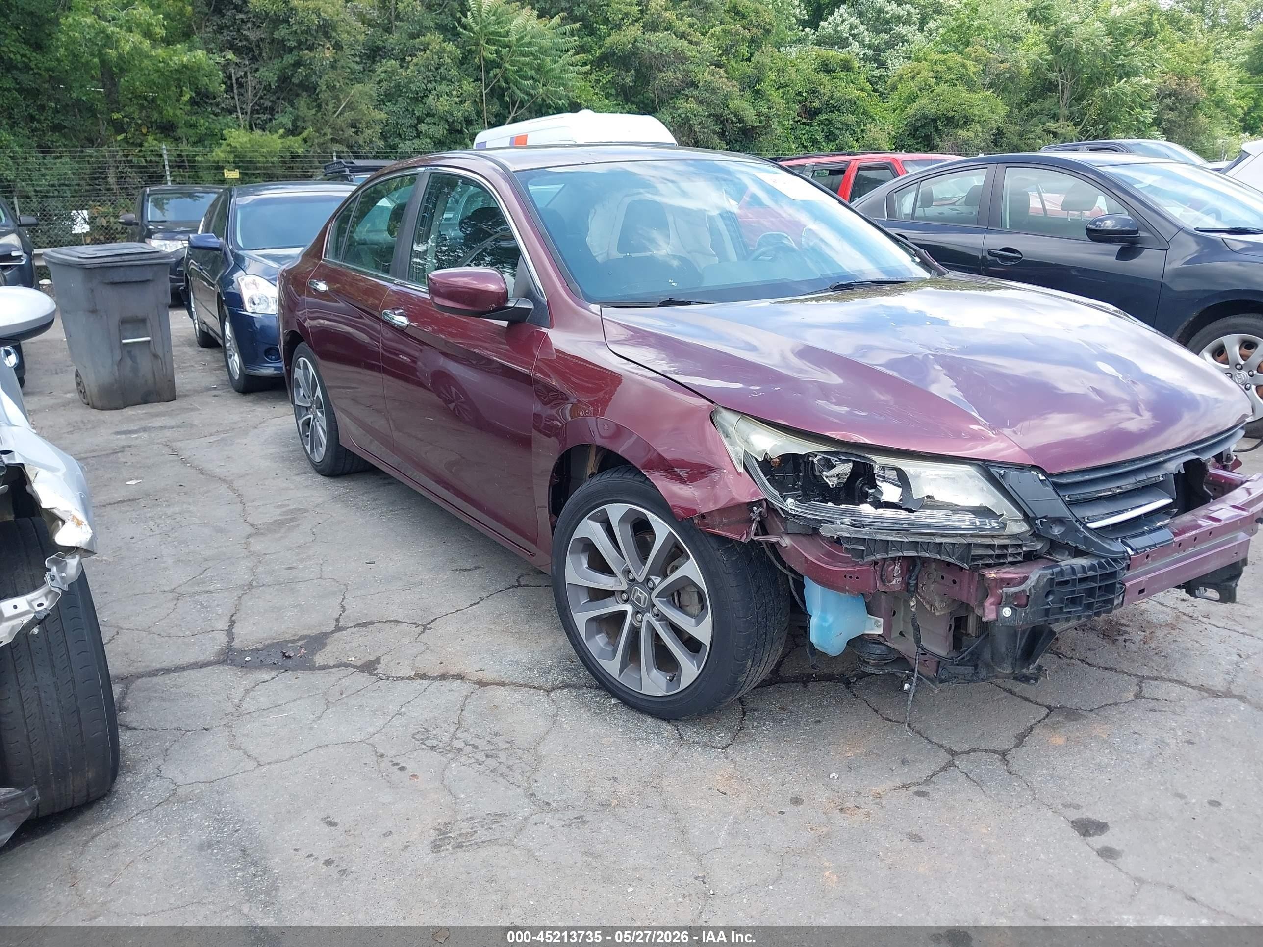 2015 Honda Accord Sport Burgundy vin: 1HGCR2F59FA235860
