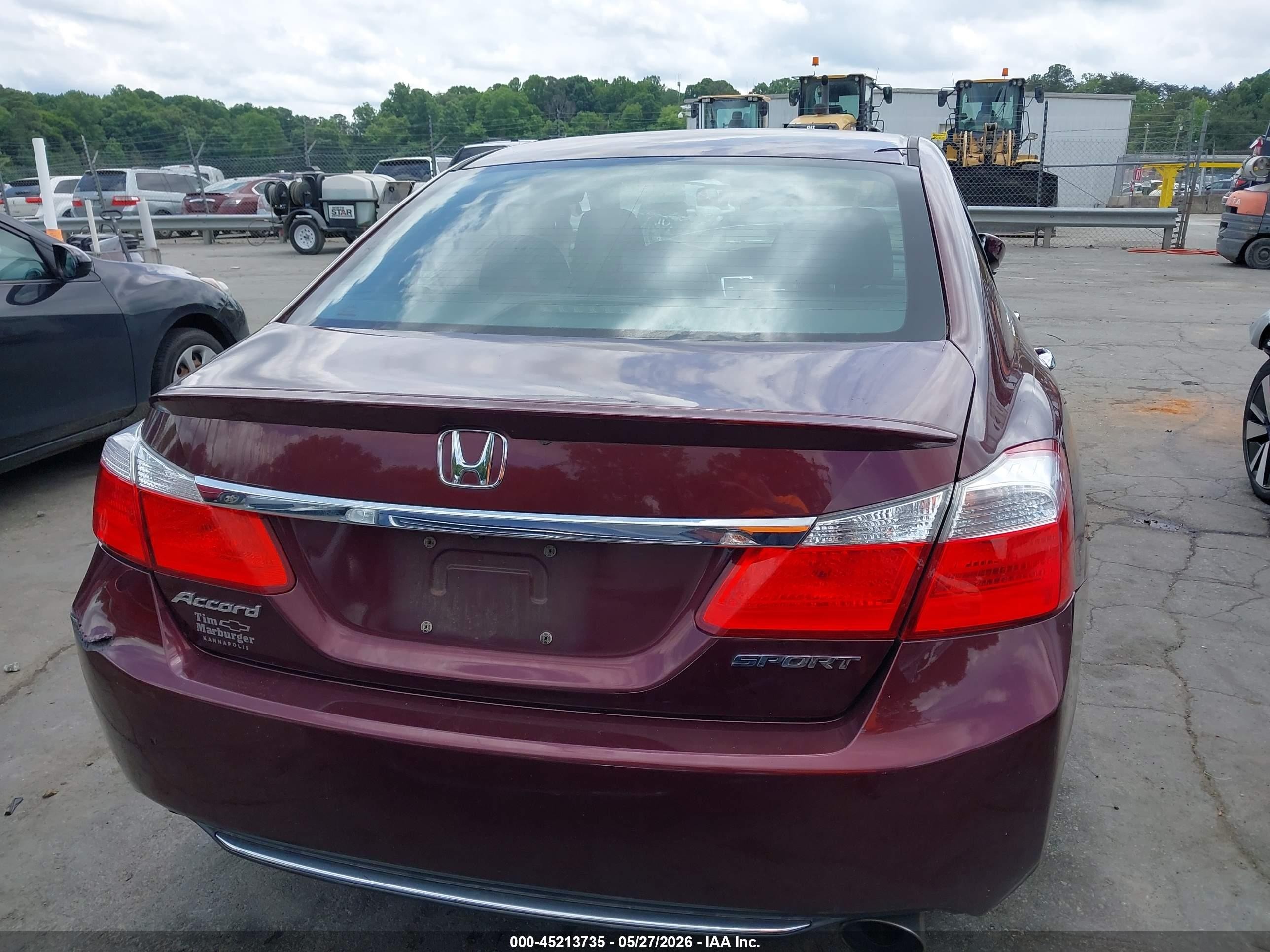 2015 Honda Accord Sport Burgundy vin: 1HGCR2F59FA235860