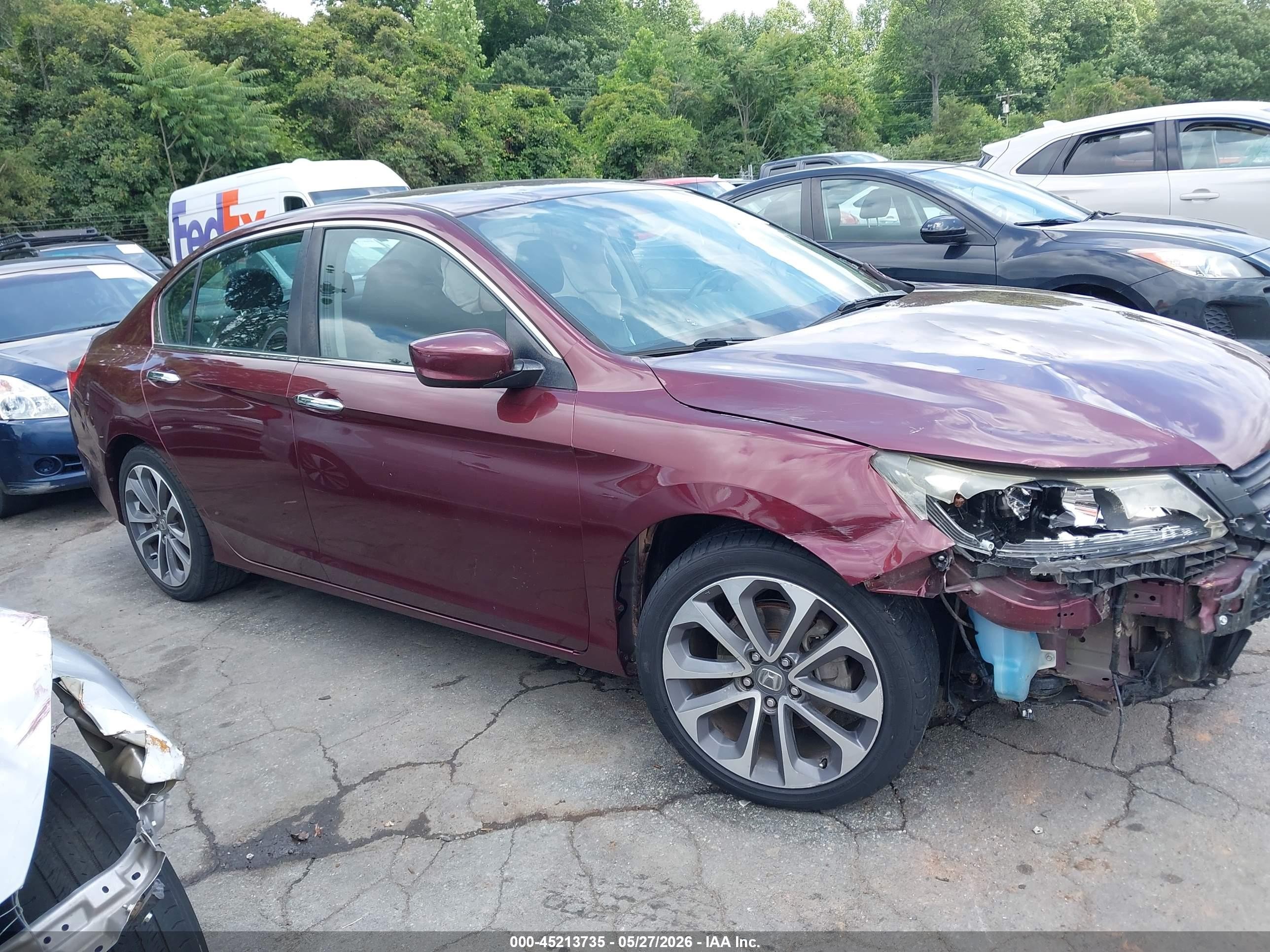 2015 Honda Accord Sport Burgundy vin: 1HGCR2F59FA235860