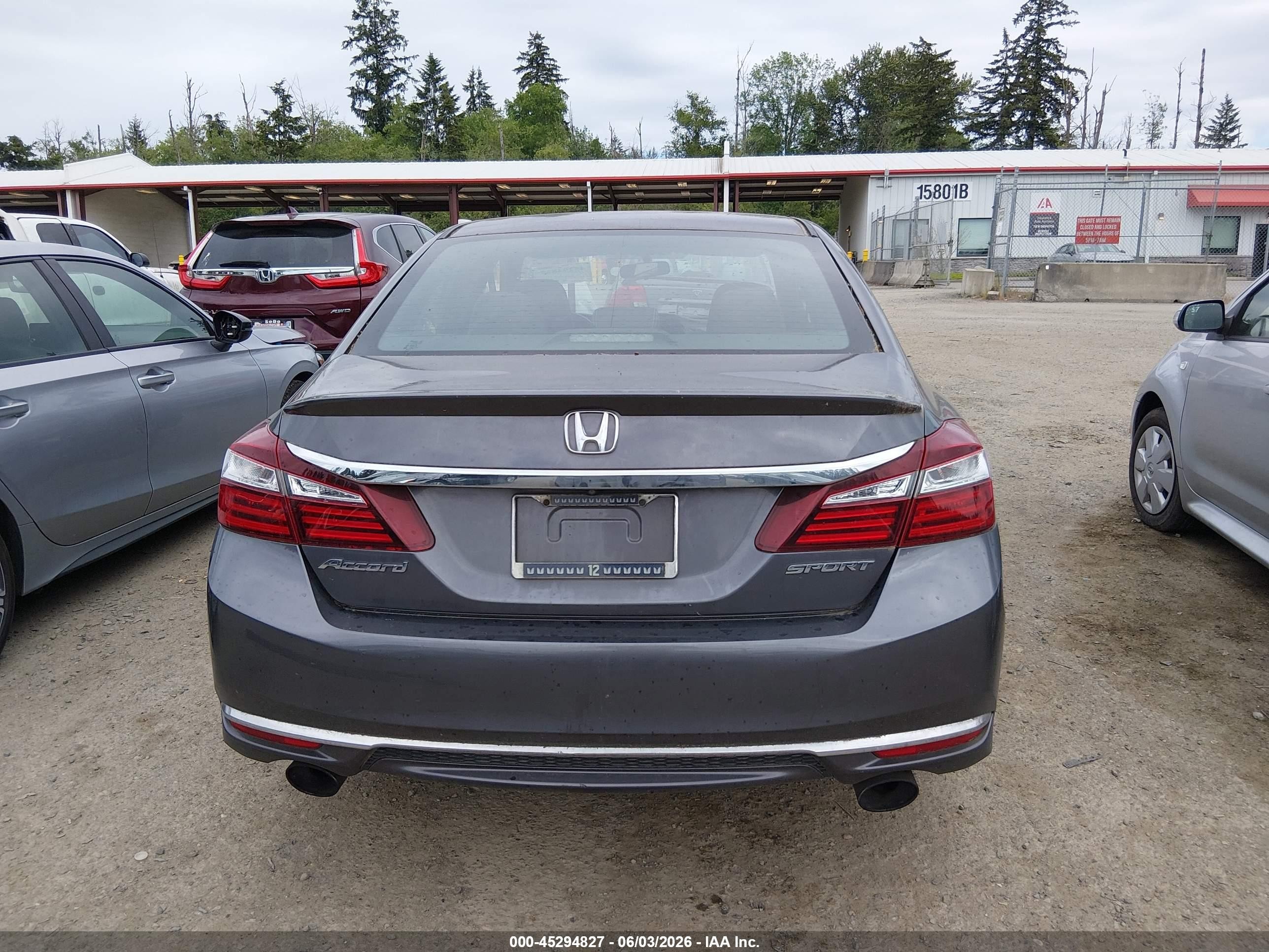 2016 Honda Accord Sport Gray vin: 1HGCR2F59GA154391