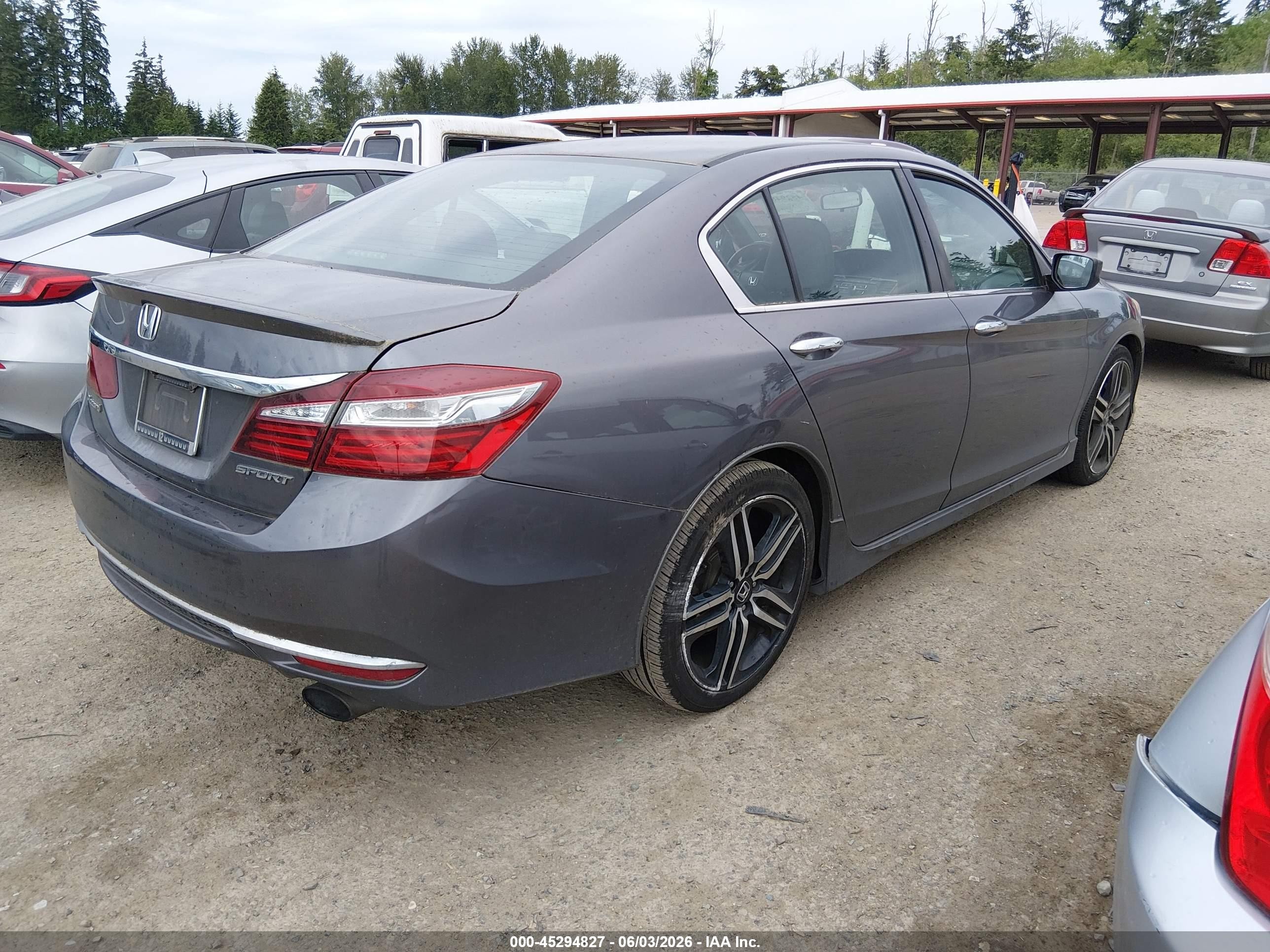 2016 Honda Accord Sport Gray vin: 1HGCR2F59GA154391