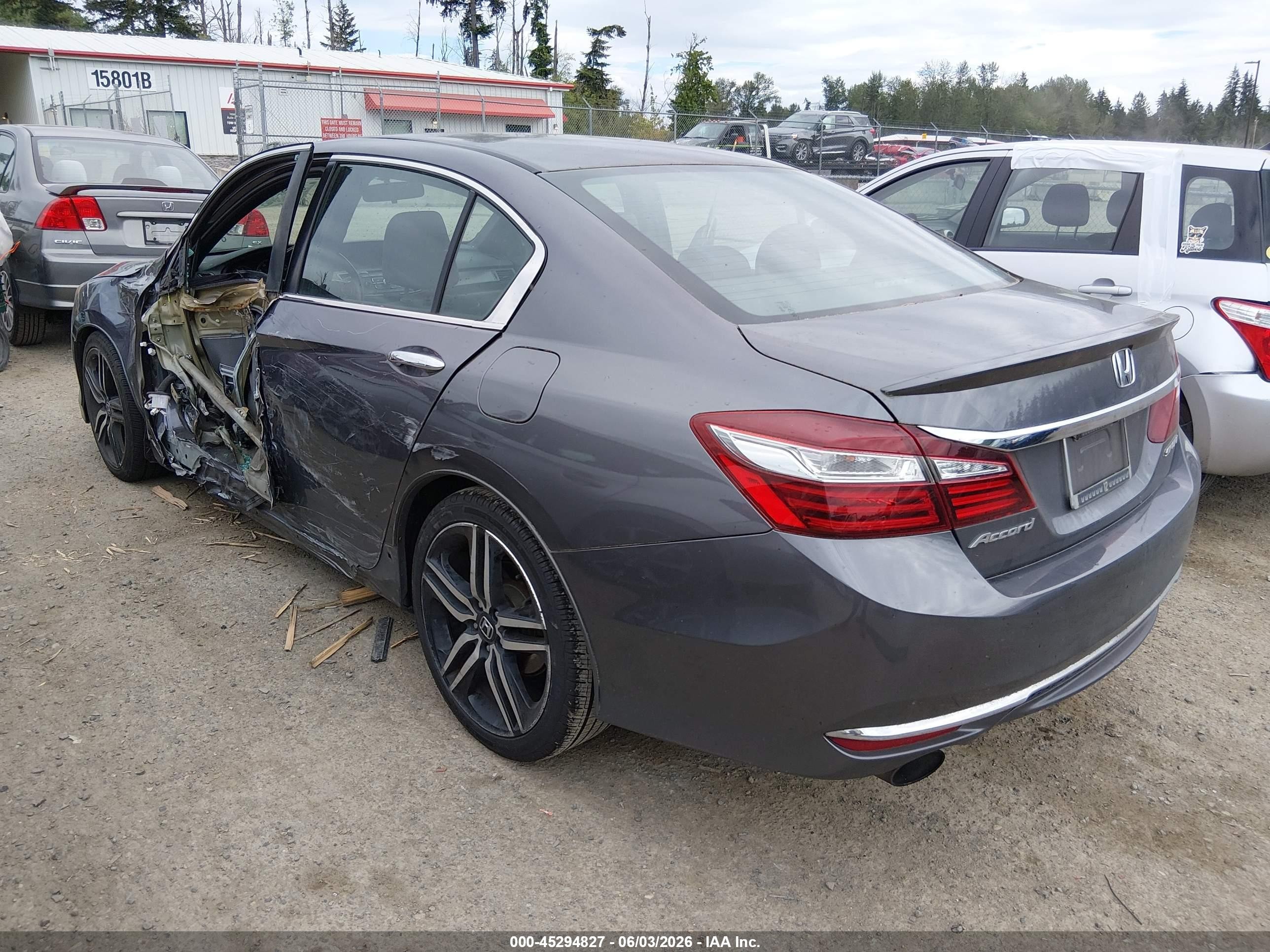 2016 Honda Accord Sport Gray vin: 1HGCR2F59GA154391