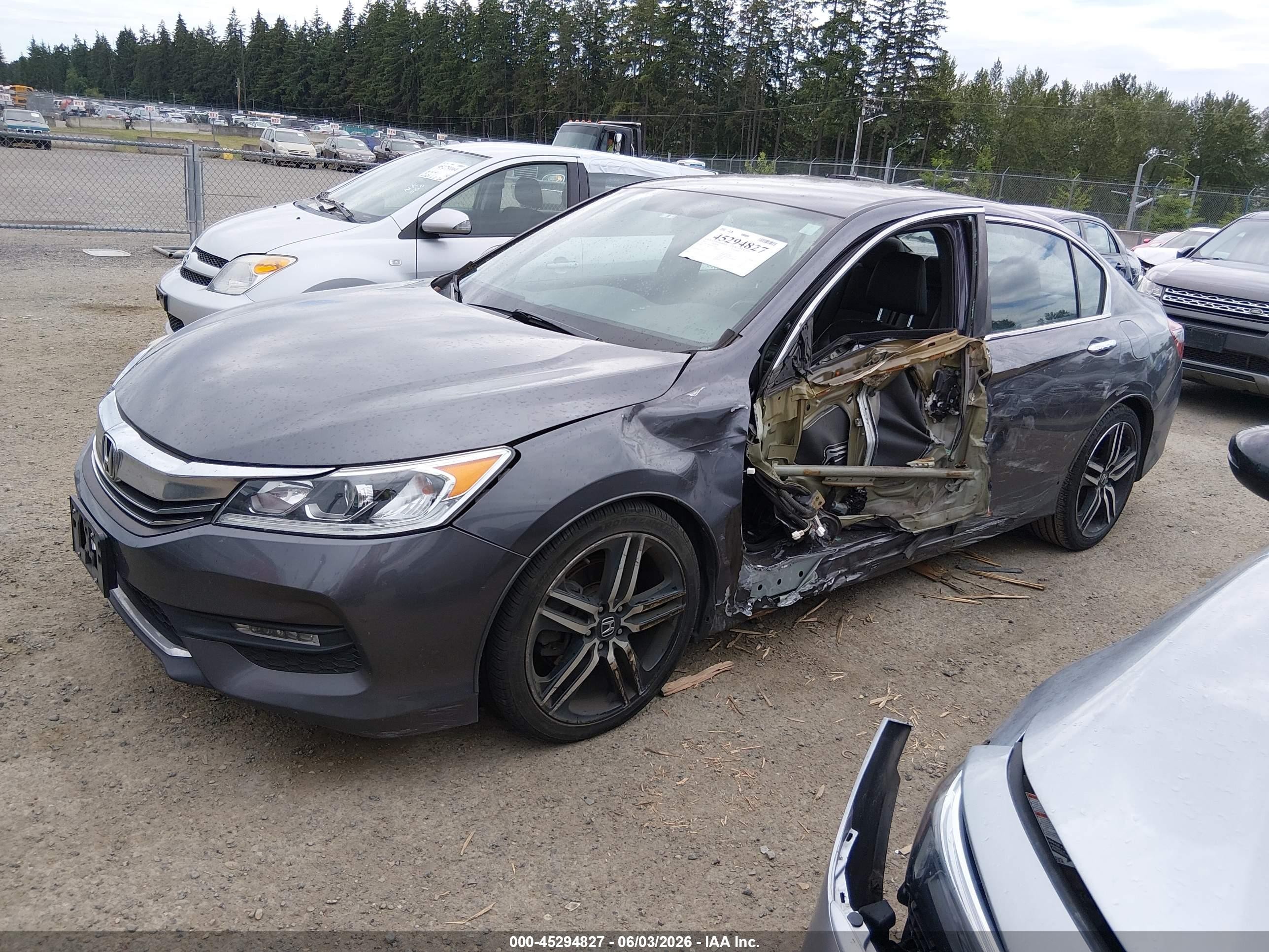 2016 Honda Accord Sport Gray vin: 1HGCR2F59GA154391