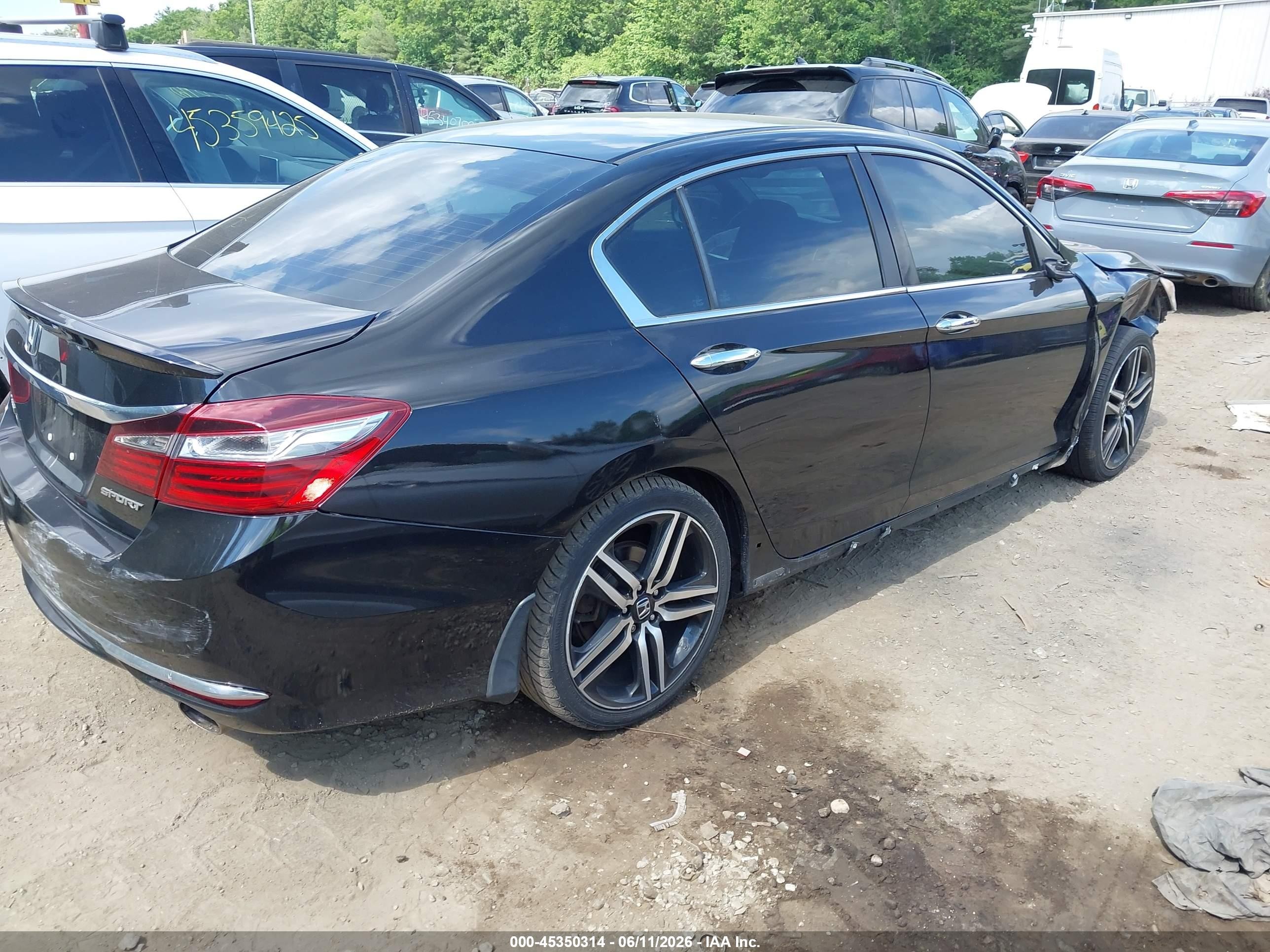 2016 Honda Accord Sport Black vin: 1HGCR2F59GA191456