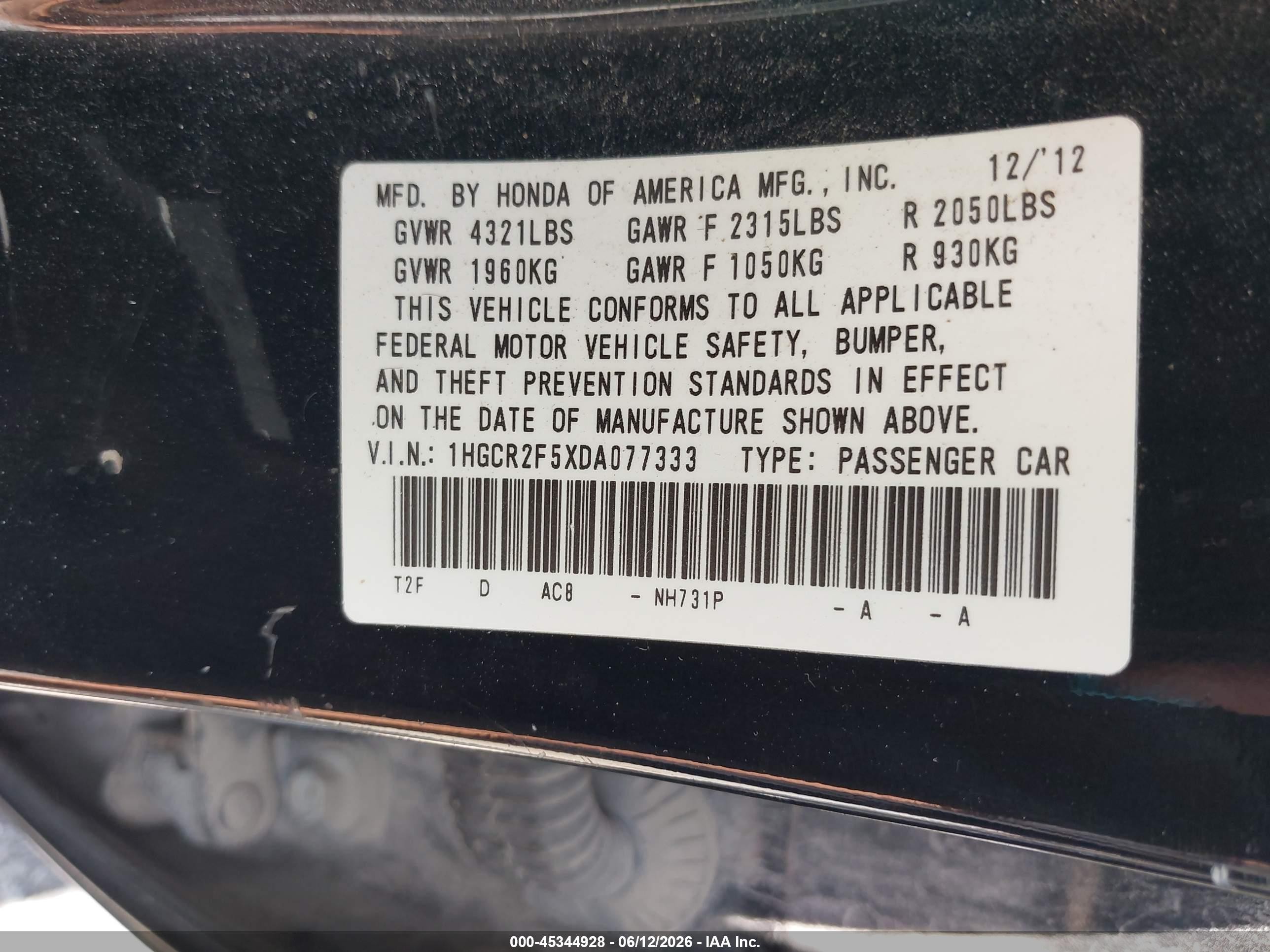 2013 Honda Accord Sport Black vin: 1HGCR2F5XDA077333