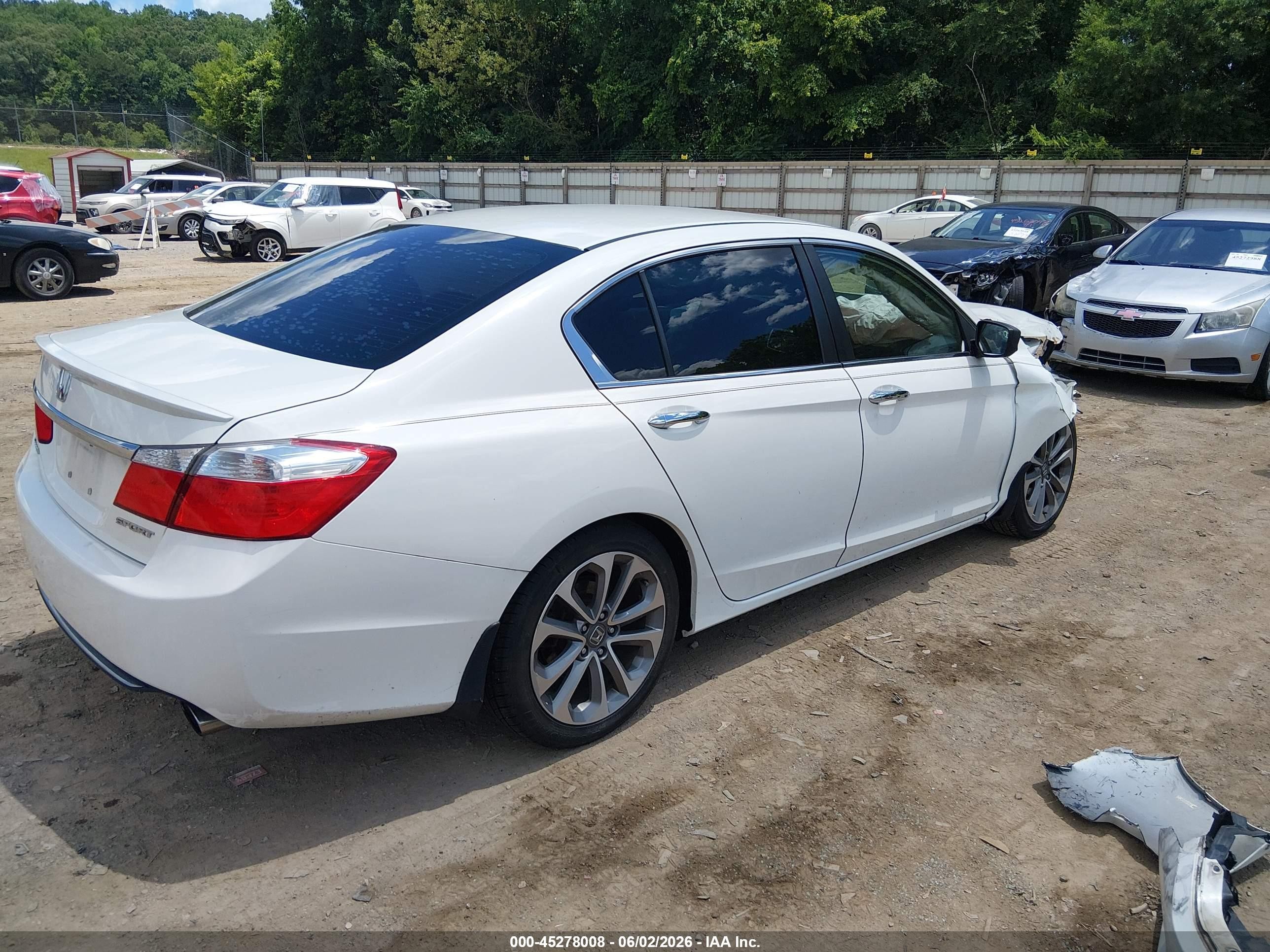2013 Honda Accord Sport White vin: 1HGCR2F5XDA094309