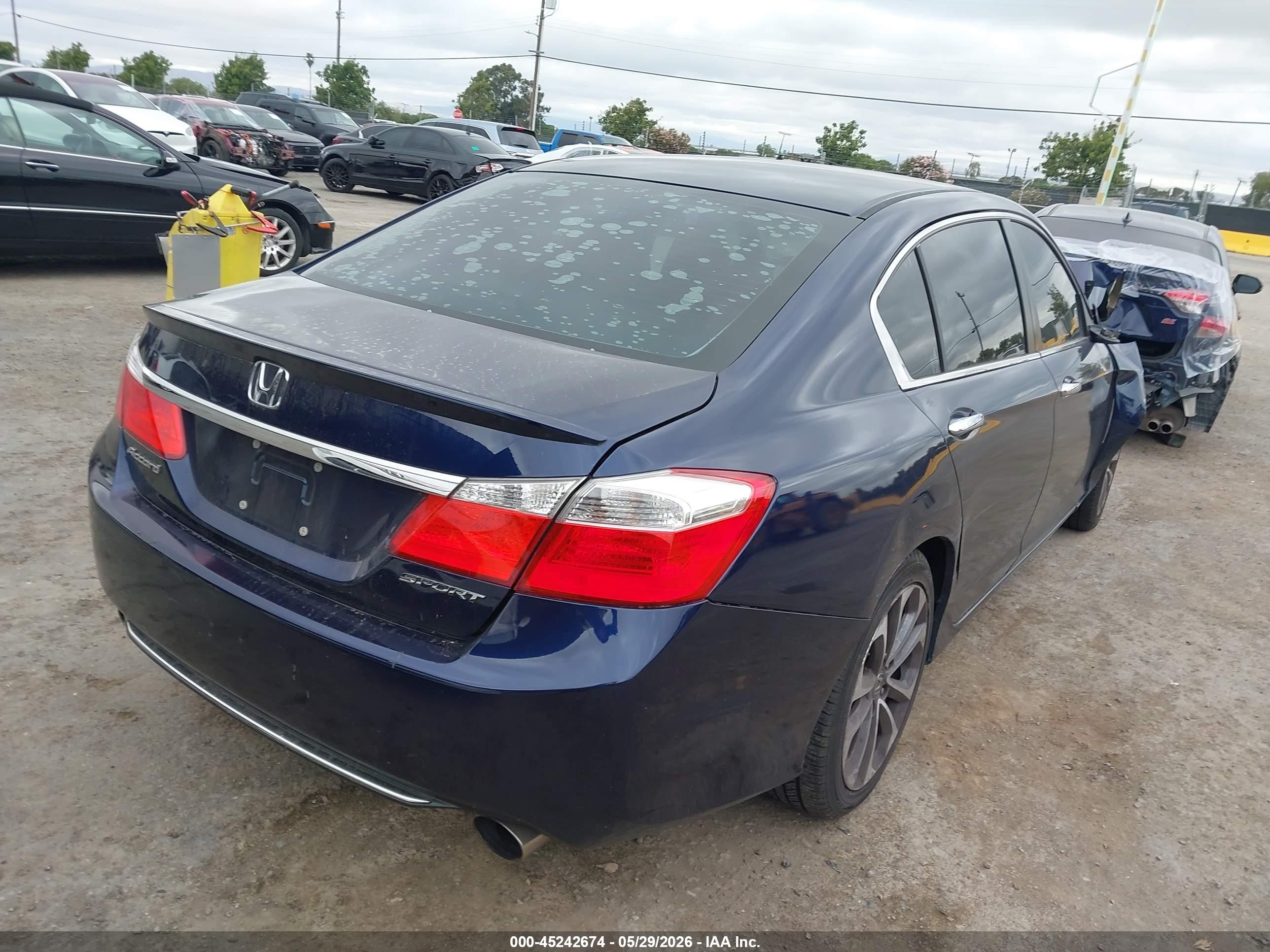 2013 Honda Accord Sport Синий vin: 1HGCR2F5XDA105891