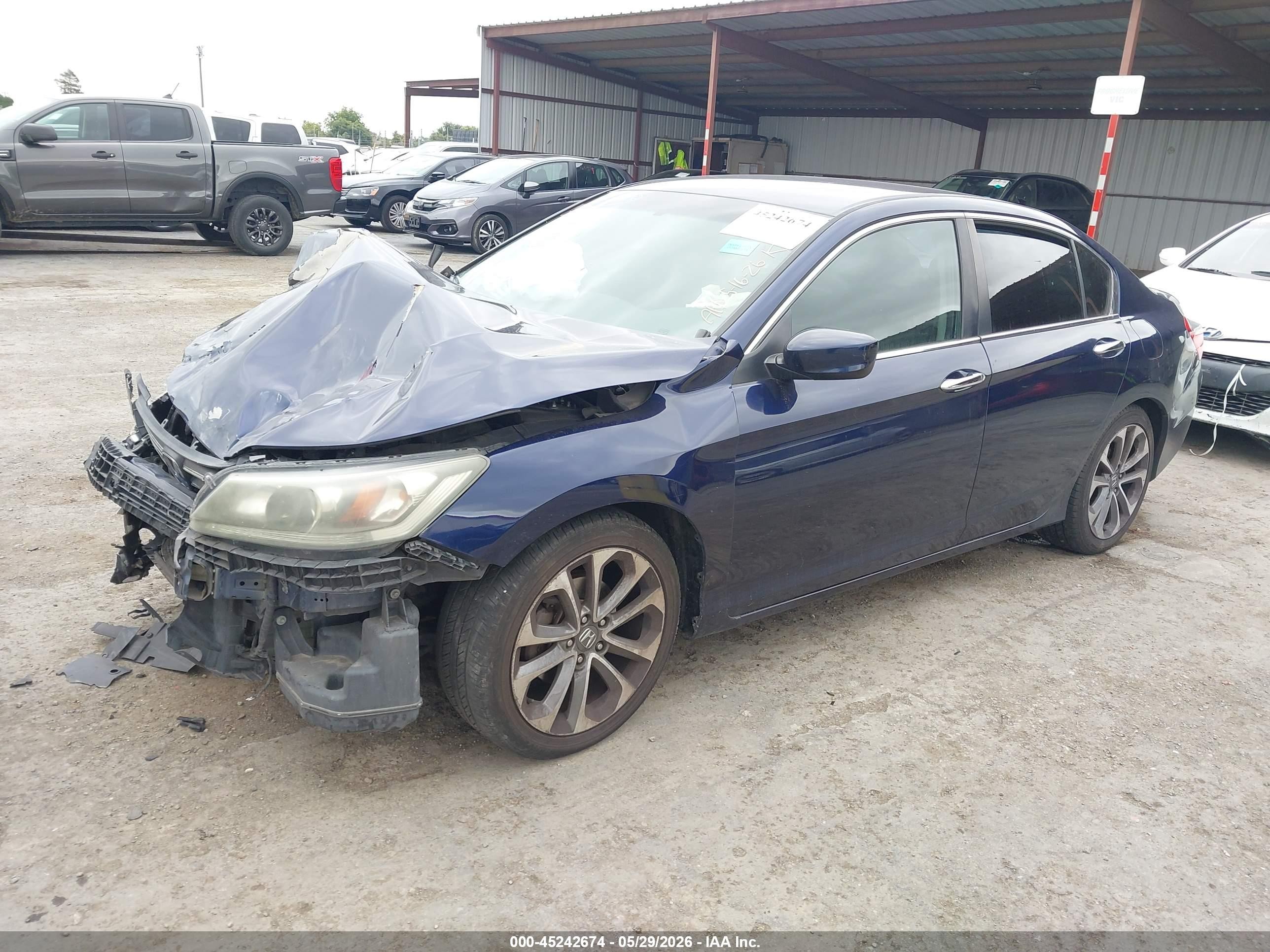 2013 Honda Accord Sport Синий vin: 1HGCR2F5XDA105891
