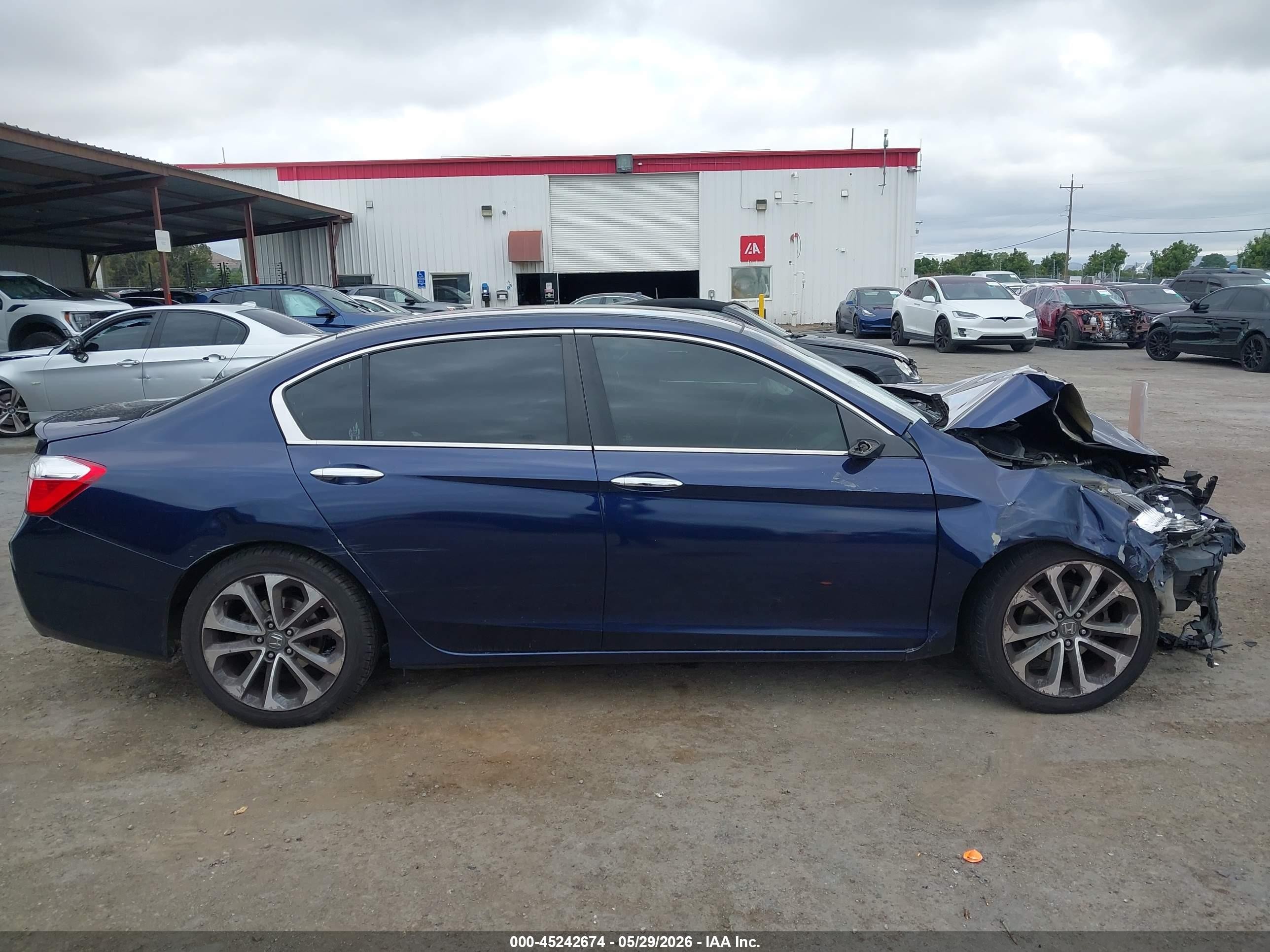 2013 Honda Accord Sport Синий vin: 1HGCR2F5XDA105891