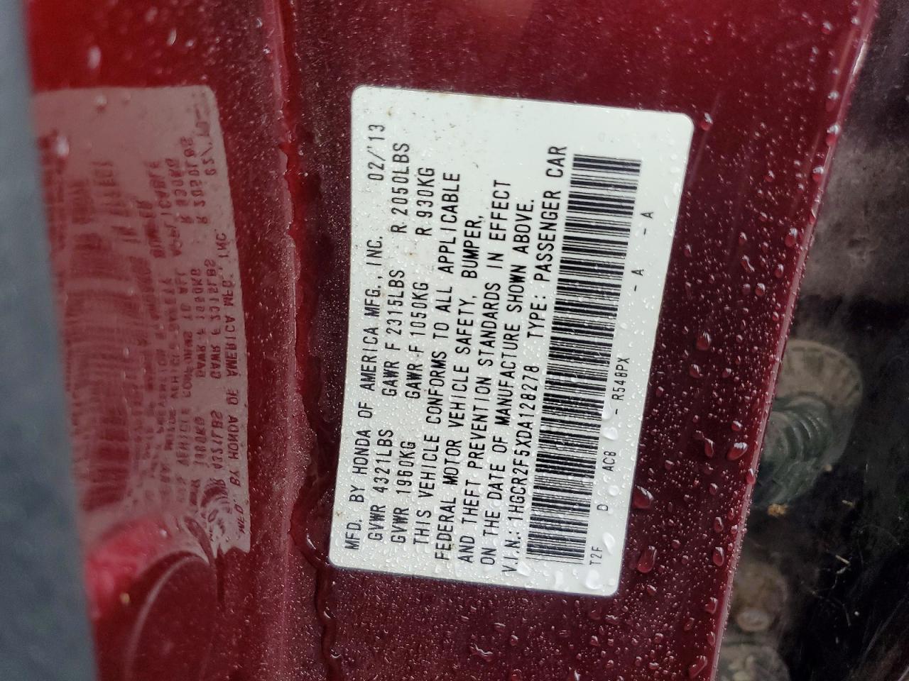 2013 Honda Accord Sport Burgundy vin: 1HGCR2F5XDA128278